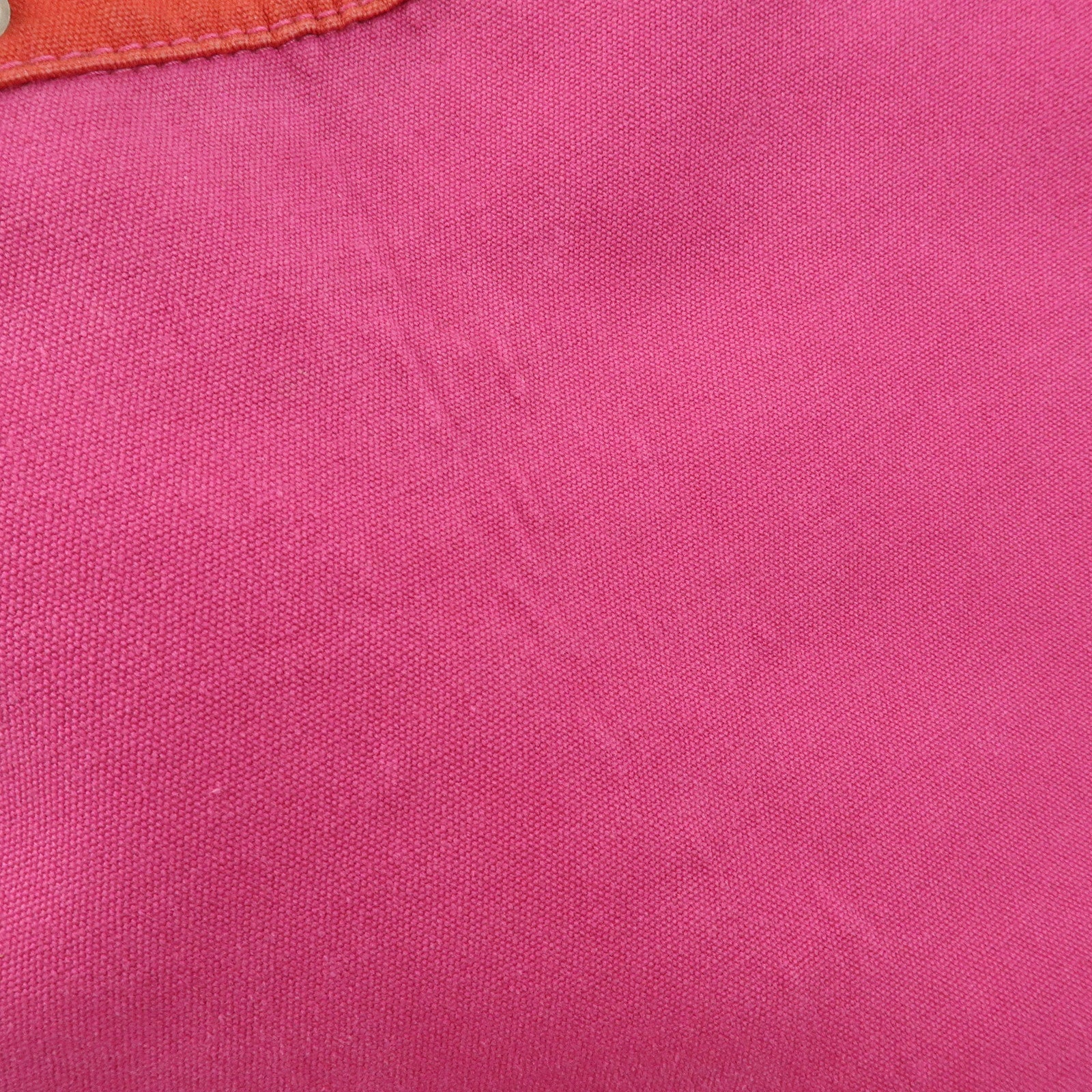 HERMES Sac Baguette GM Canvas Tote Bag Hand Bag Pink Red