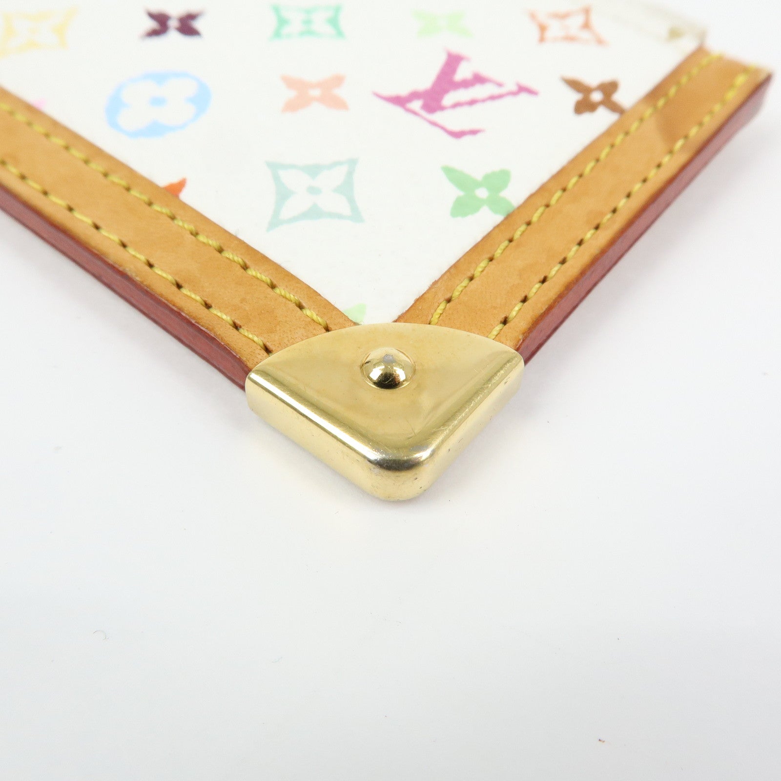 Louis Vuitton Monogram Multicolor Pochette Cles Blanc M92655