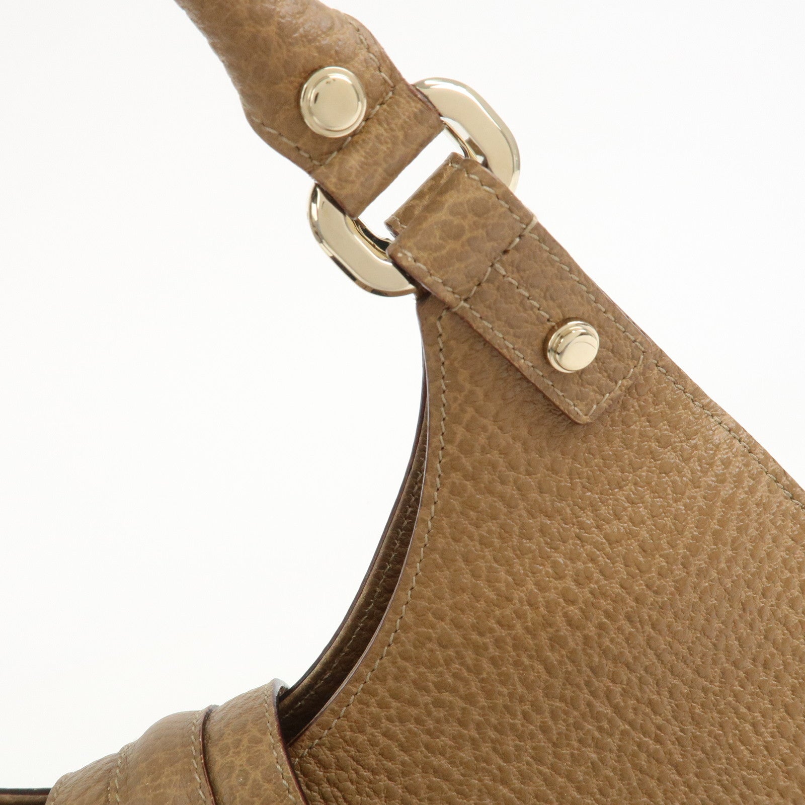 GUCCI Leather Shoulder Bag Hand Bag Brown 130995