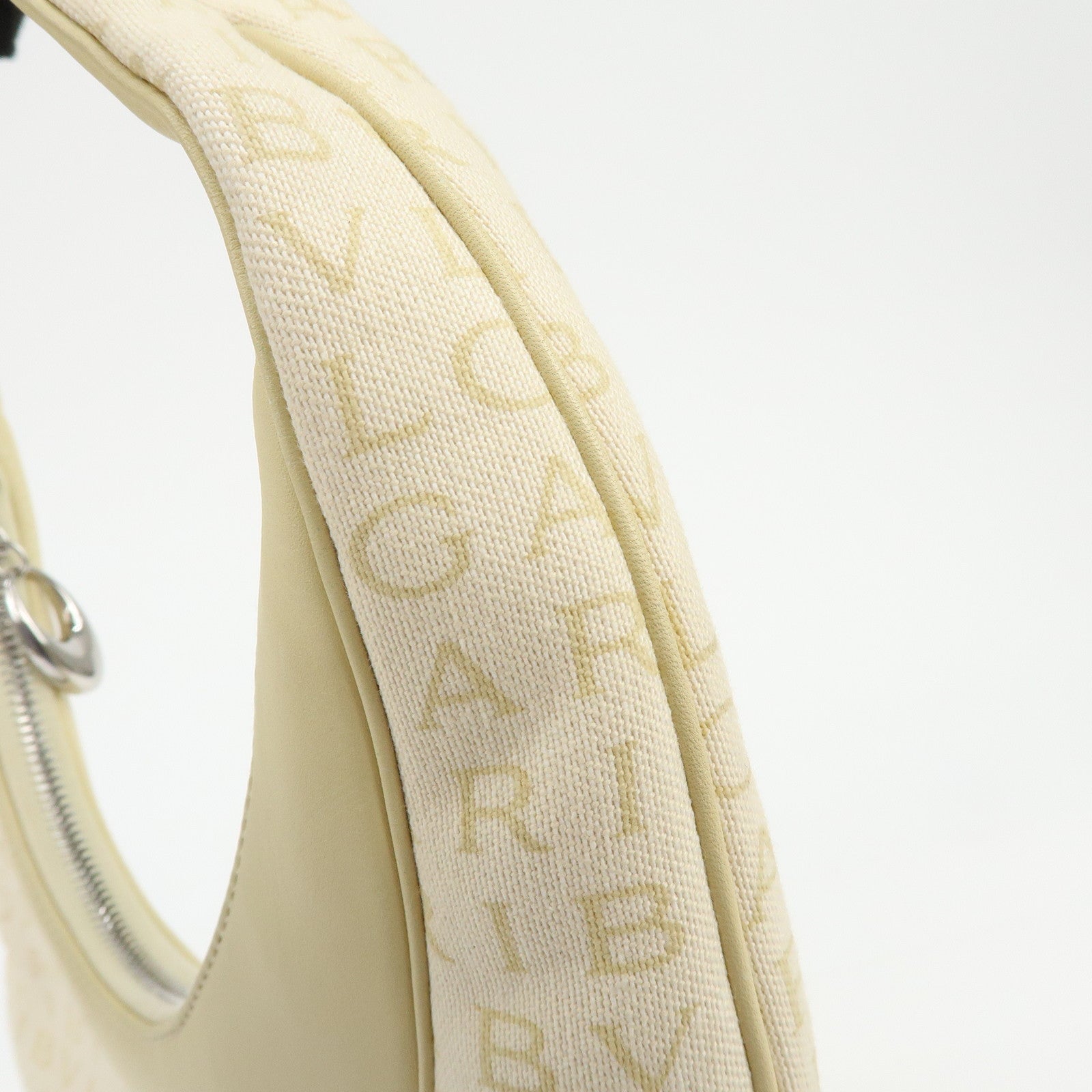 BVLGARI Logo Mania Canvas Leather Shoulder Bag Yellow Beige