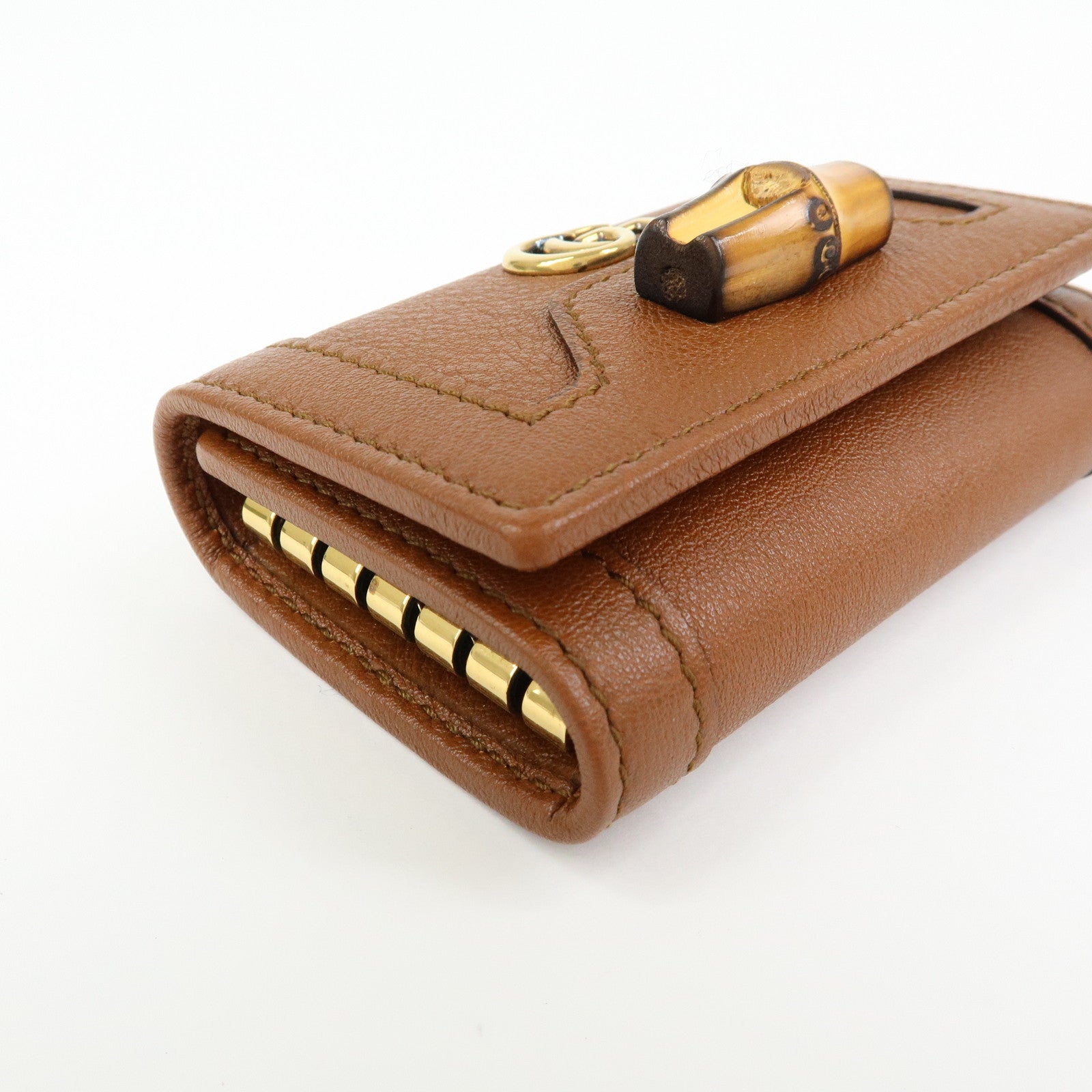 GUCCI GG Marmont Bamboo 6 Key Rings Key Case Brown 658636