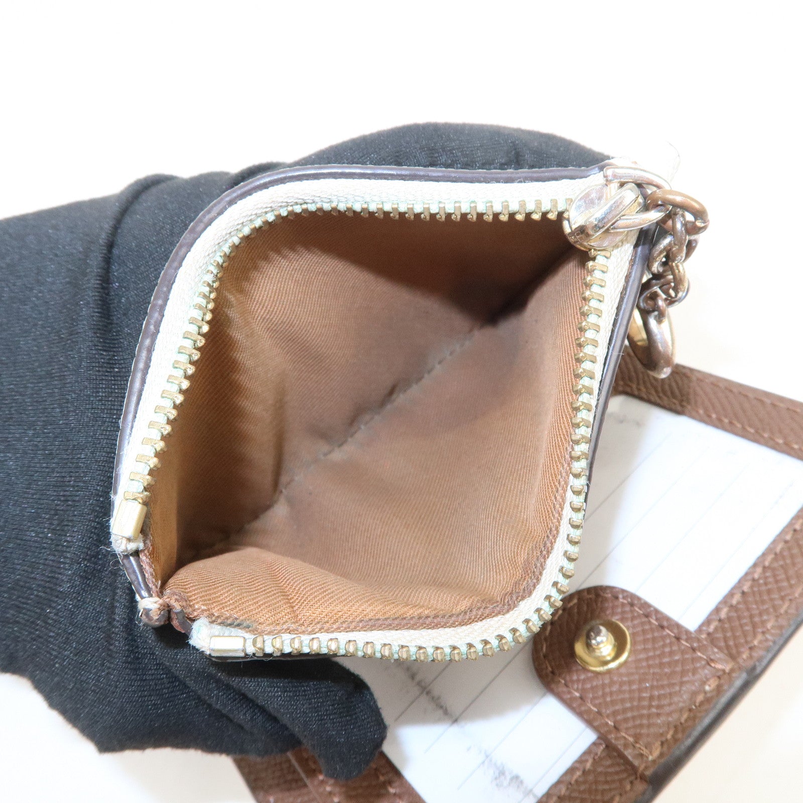 COACH Set of 3 Pouch Wallet Coin Case Brown Light Blue Black Ivory