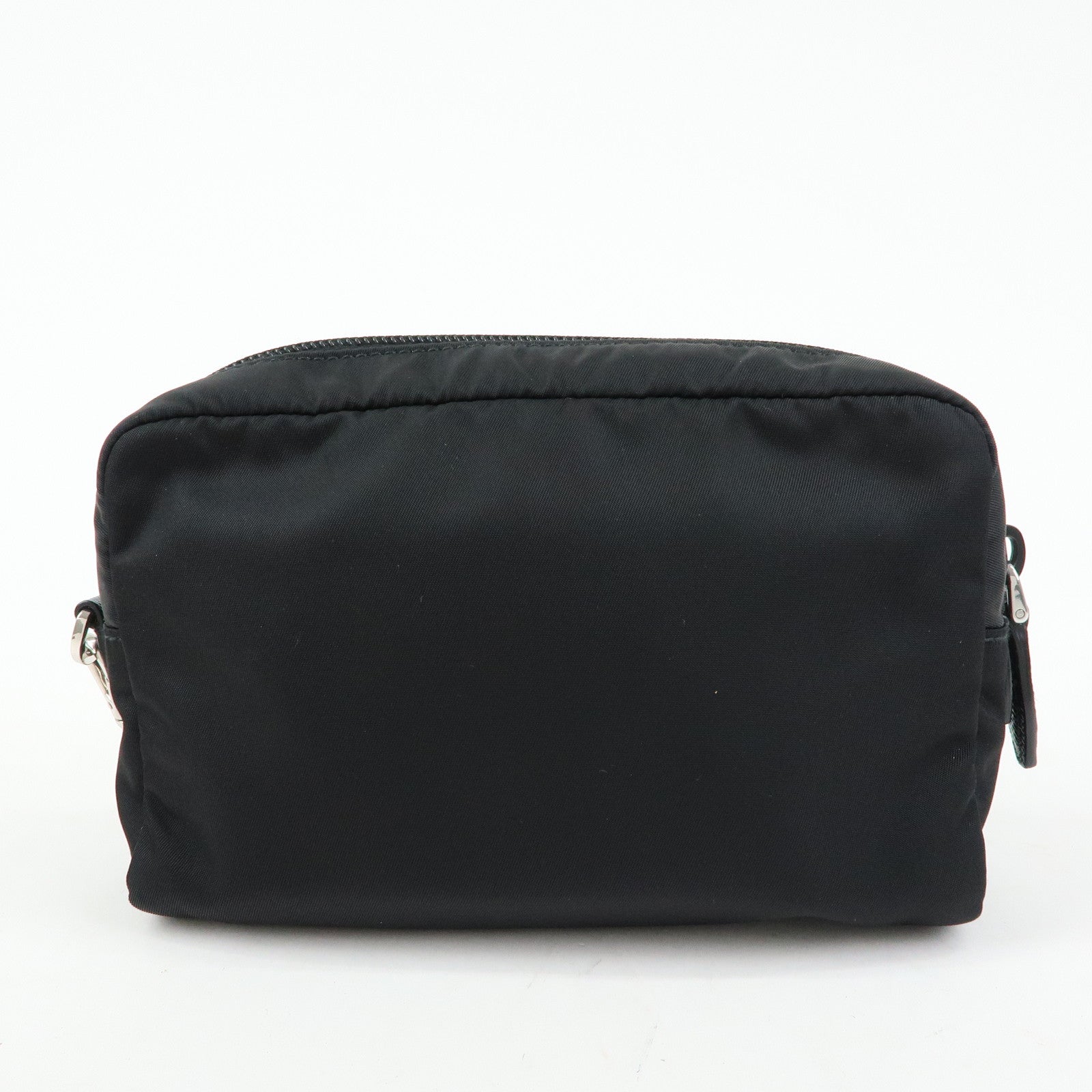 PRADA Triangle Logo Re-Nylon Saffiano Leather Cosmetic Pouch 1NE693