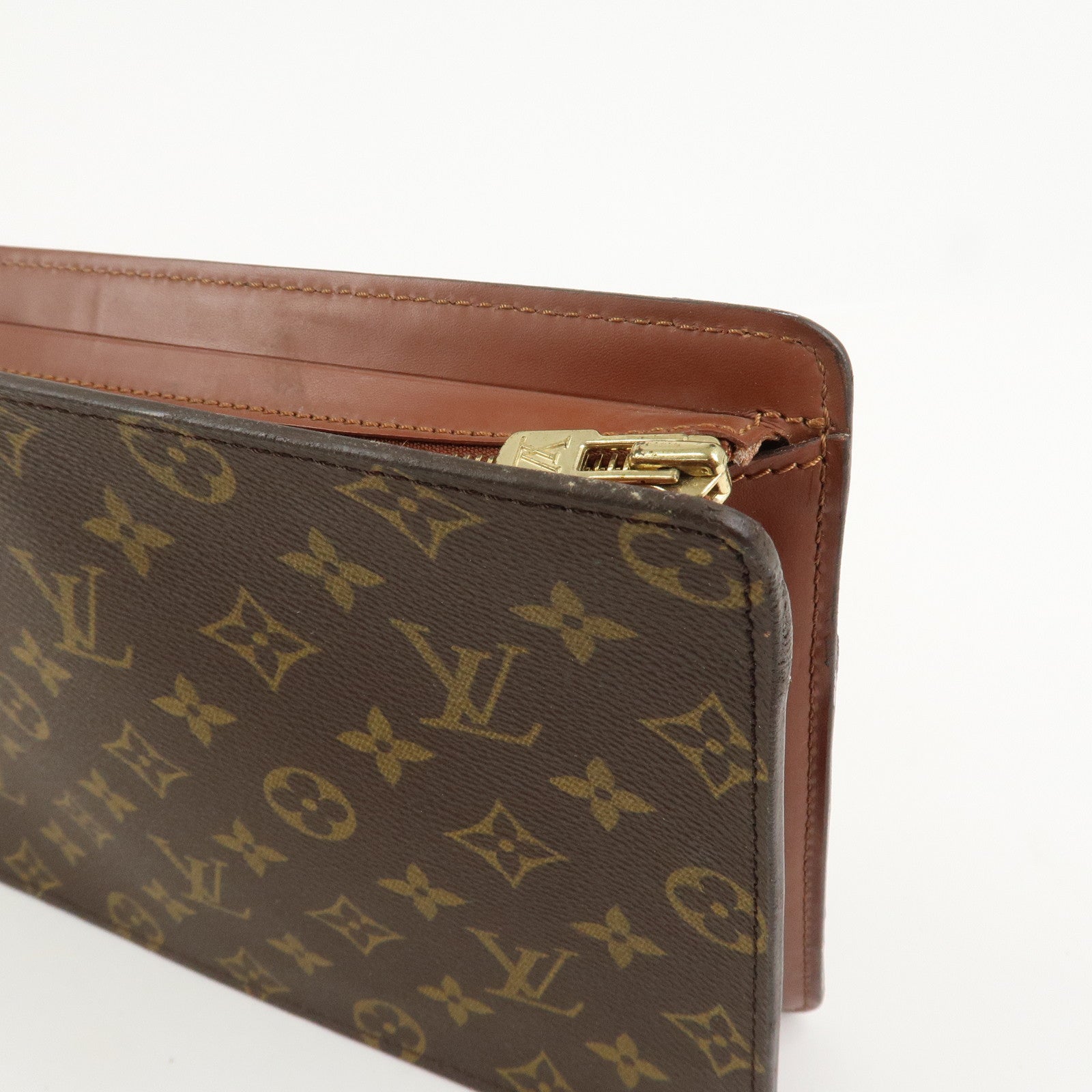 Louis Vuitton Monogram Pochette Homme Clutch Bag Brown M51795