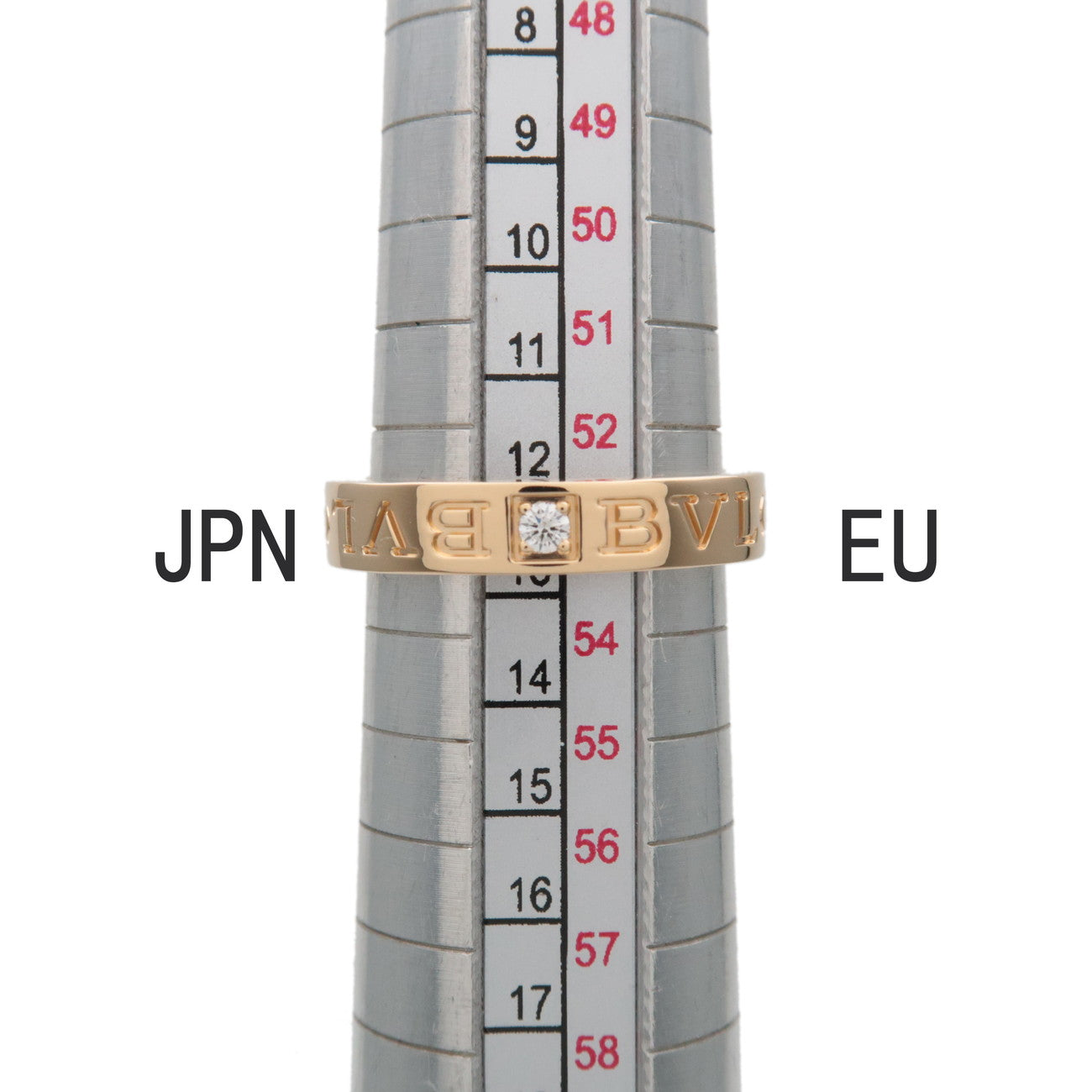 BVLGARI Double Logo 1P Daimond Ring 750YG Yellow Gold US6.5 EU53