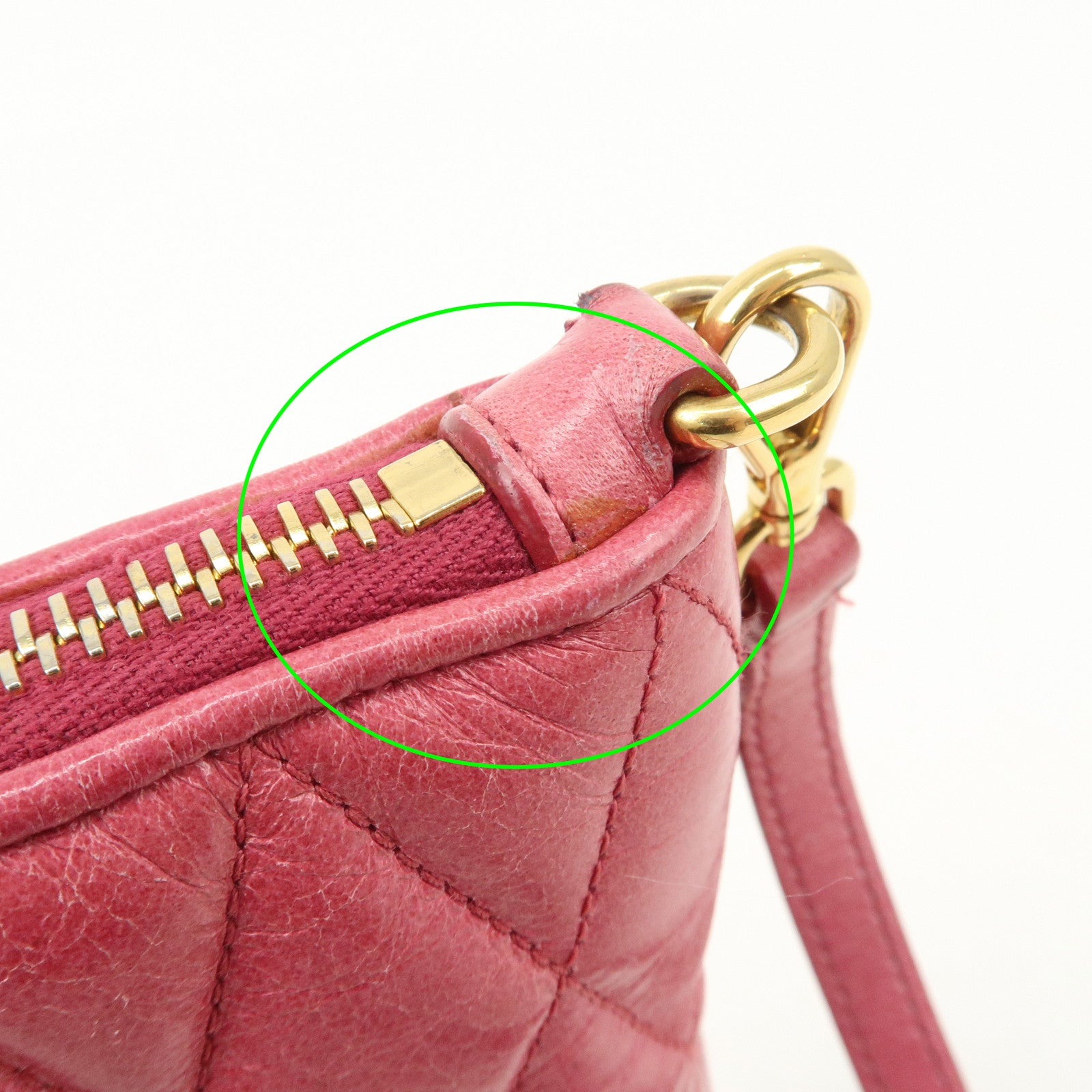 MIUMIU  Leather 2Way Shoulder Crossbody Bag Clutch Bag Pink Used