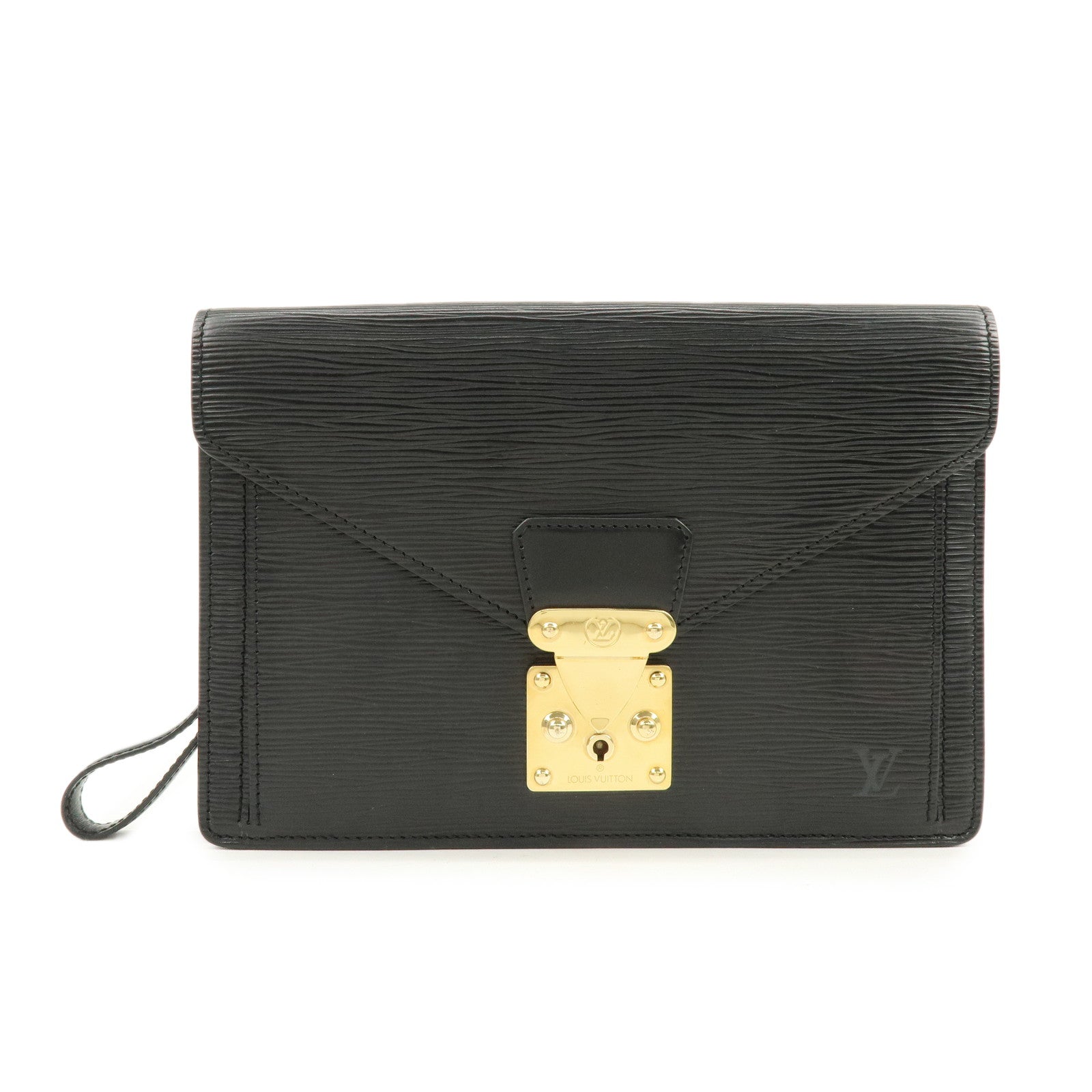 Louis Vuitton Epi Sellier Dragonne Clutch Bag Noir Black M52612