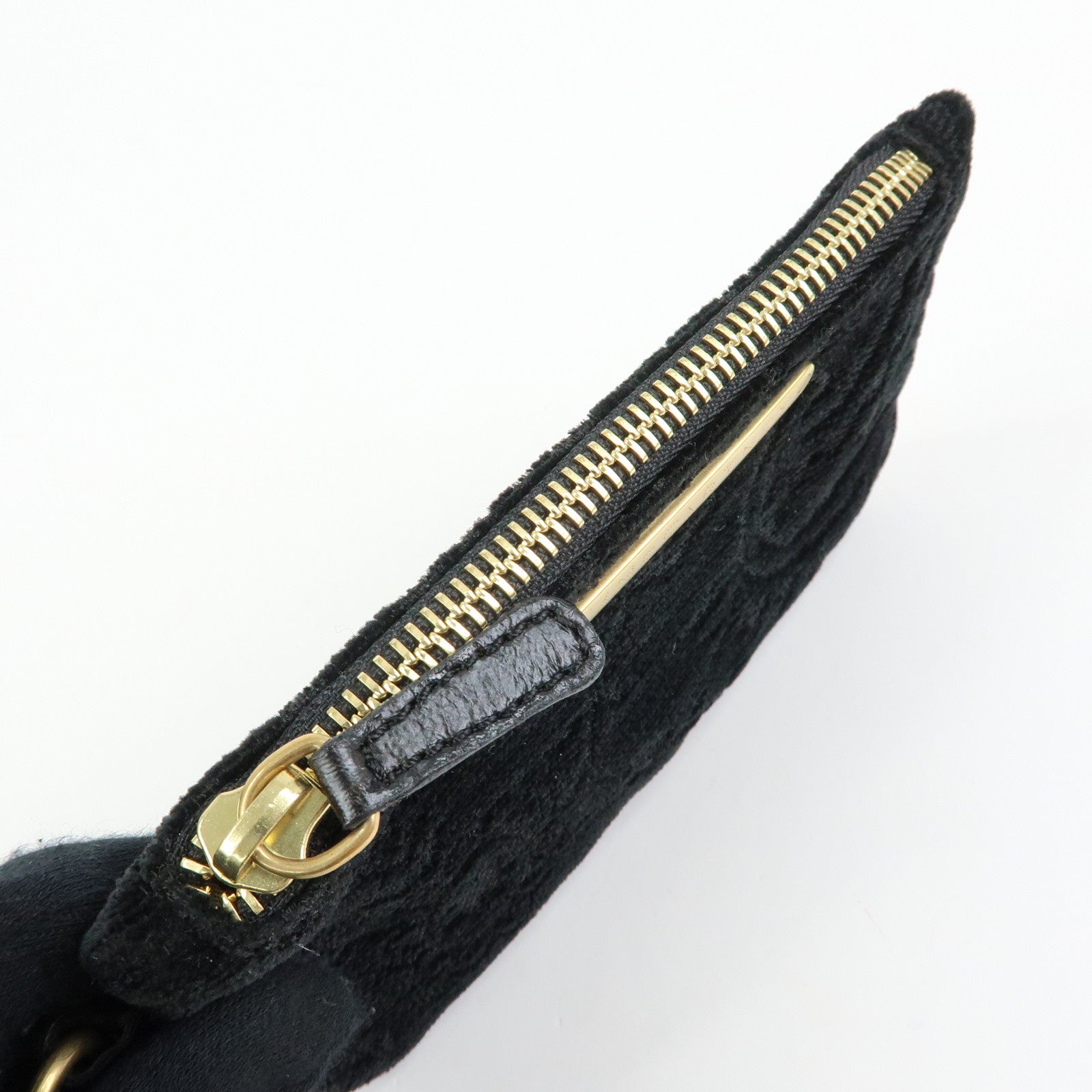 STELLA MCCARTNEY Canvas Leather Tote Hand Bag Paisley Pattern Black