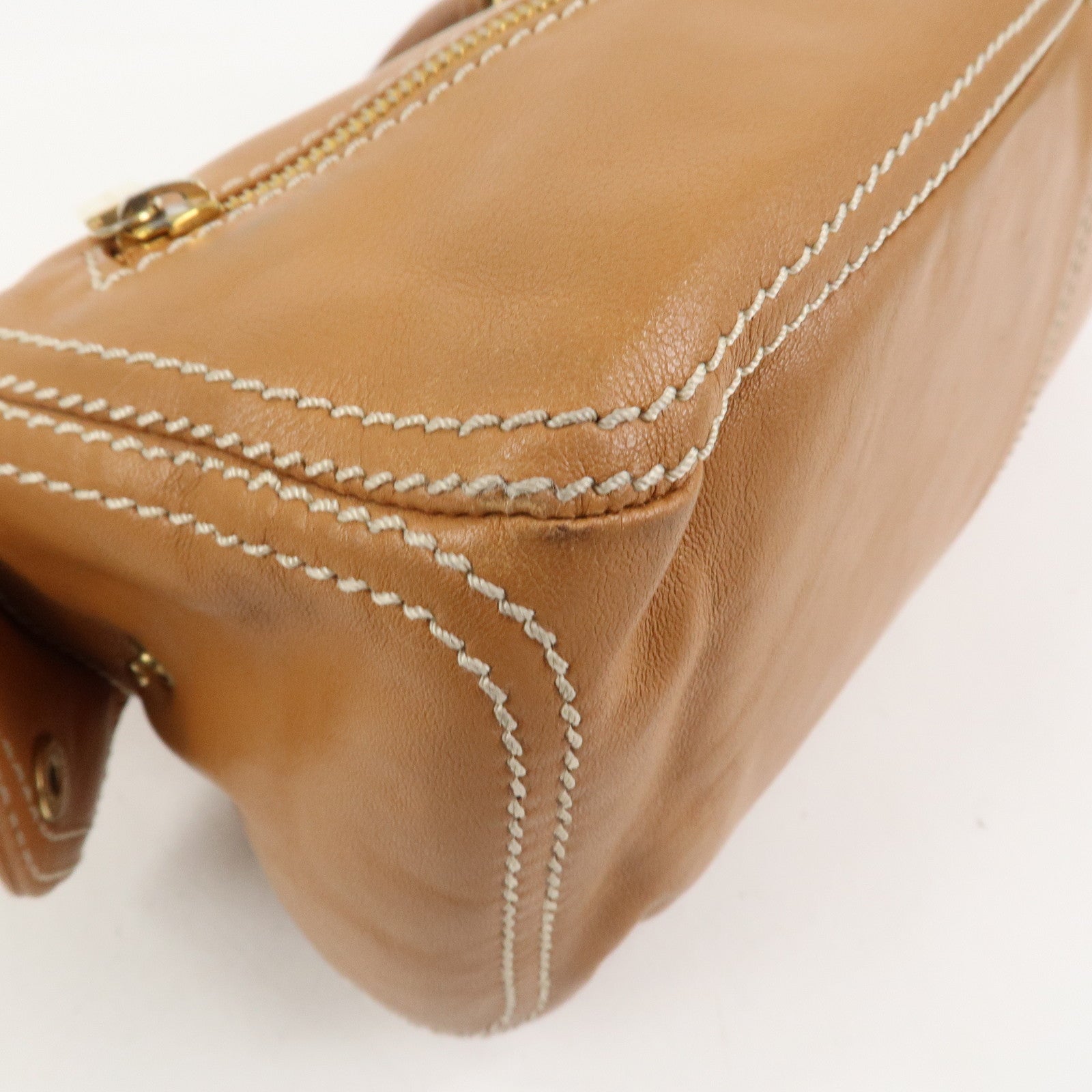 CELINE Macadam Leather Boogie Bag Hand Bag Tote Bag Brown