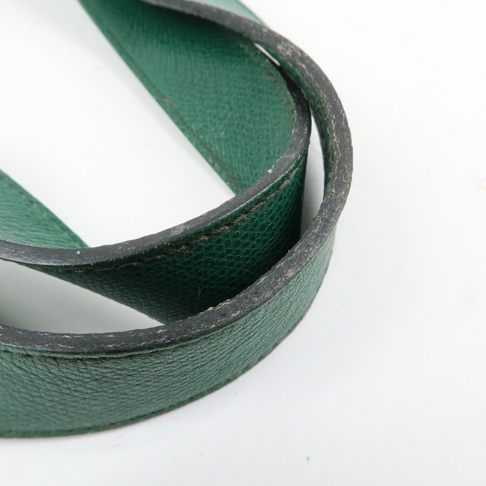 SAINT LAURENT PARIS Y Line Leather Studs Tote Shoulder Bag Green