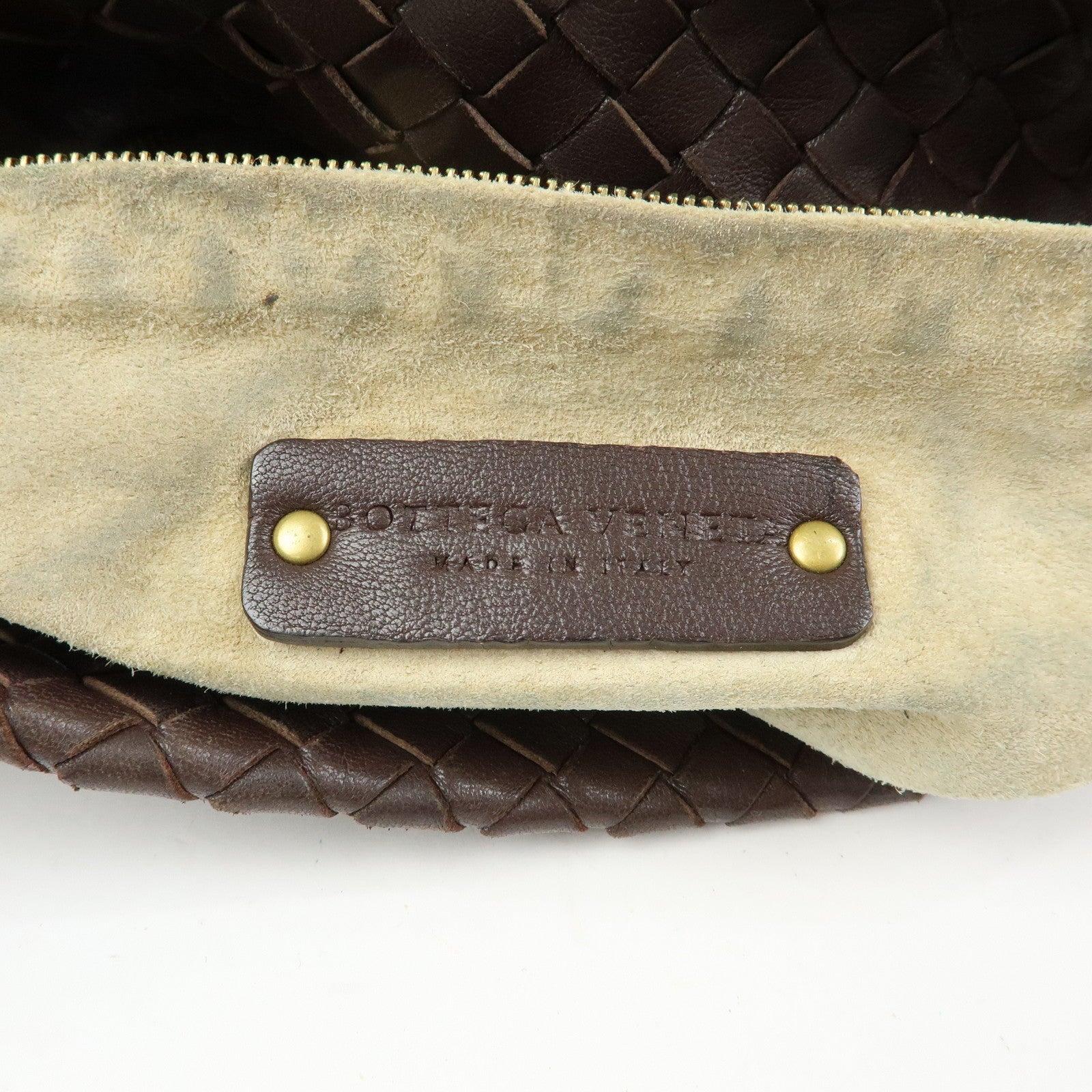 BOTTEGA VENETA Intrecciato Leather Shoulder Bag Brown 179330