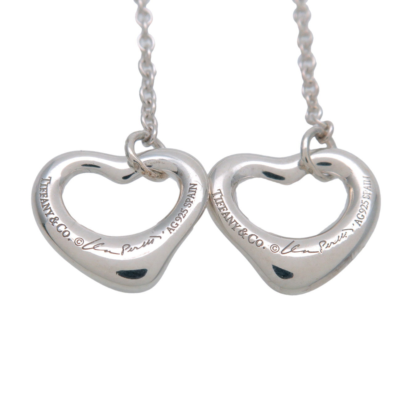 Tiffany & Co Open Heart Drop Earrings SV925 Silver
