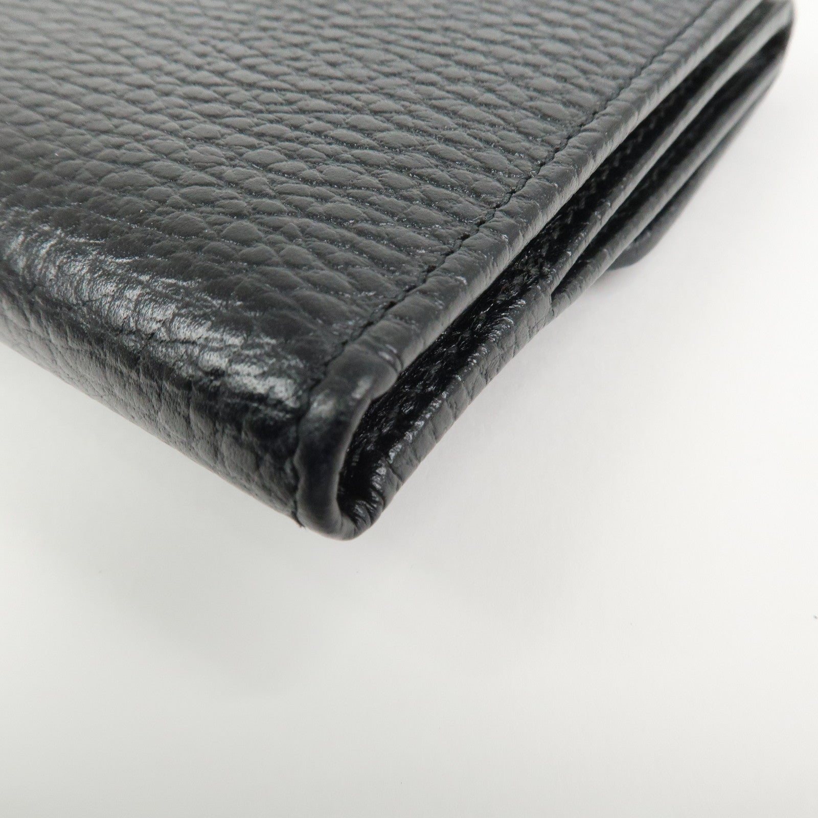 GUCCI Interlocking G Leather Bi-fold Compact Wallet Black 615525