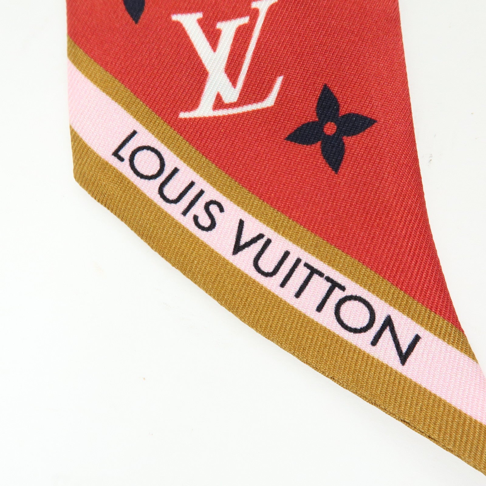 Louis Vuitton Bandeau BB My Tour LV Silk 100% Scarf Red M78117
