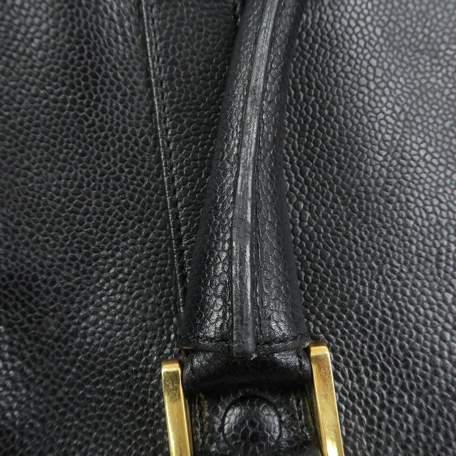 CHANEL COCO Mark Caviarskin Boston Bag Hand Bag Black