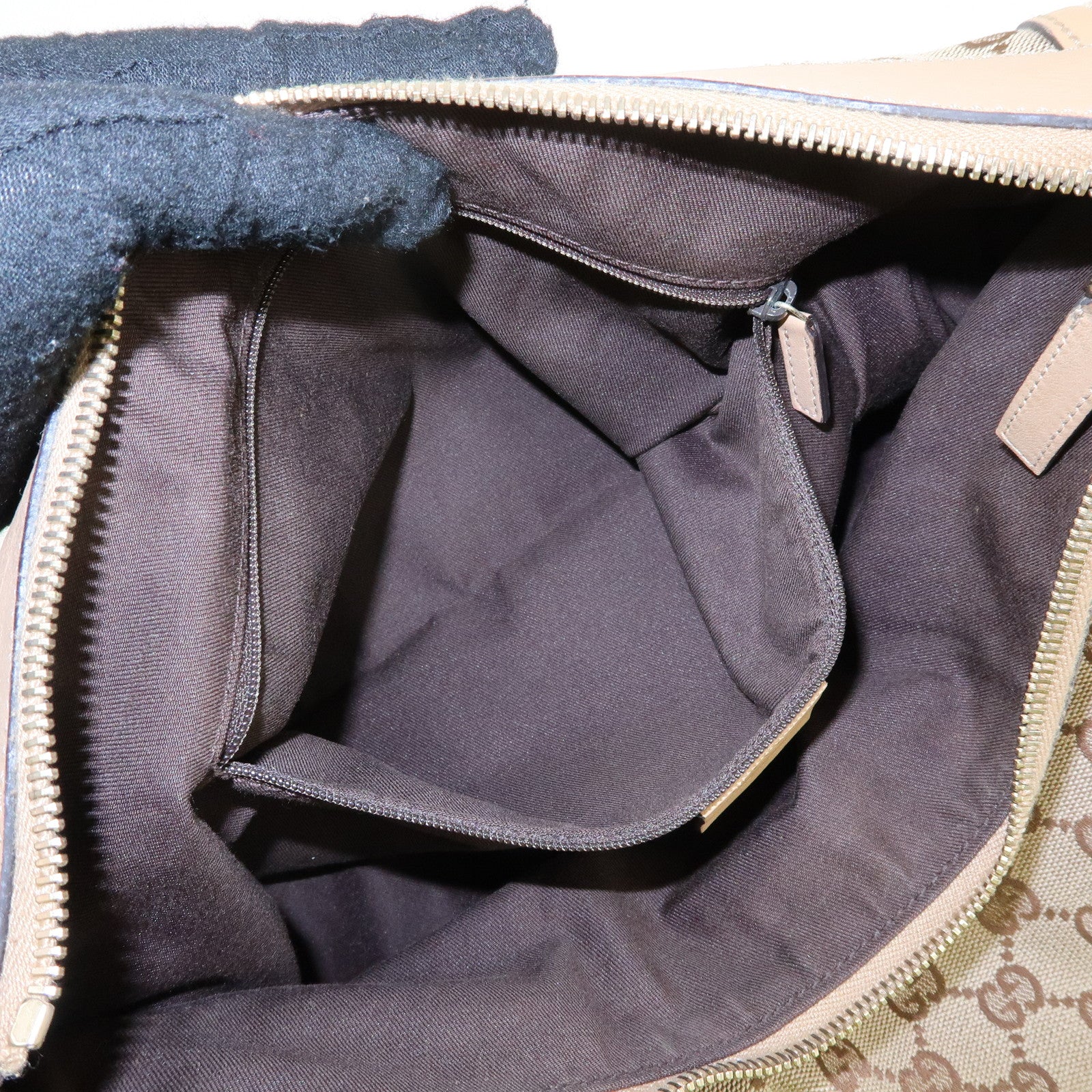 GUCCI Abbey GG Canvas Leather Shoulder Bag Hand Bag Brown 189833