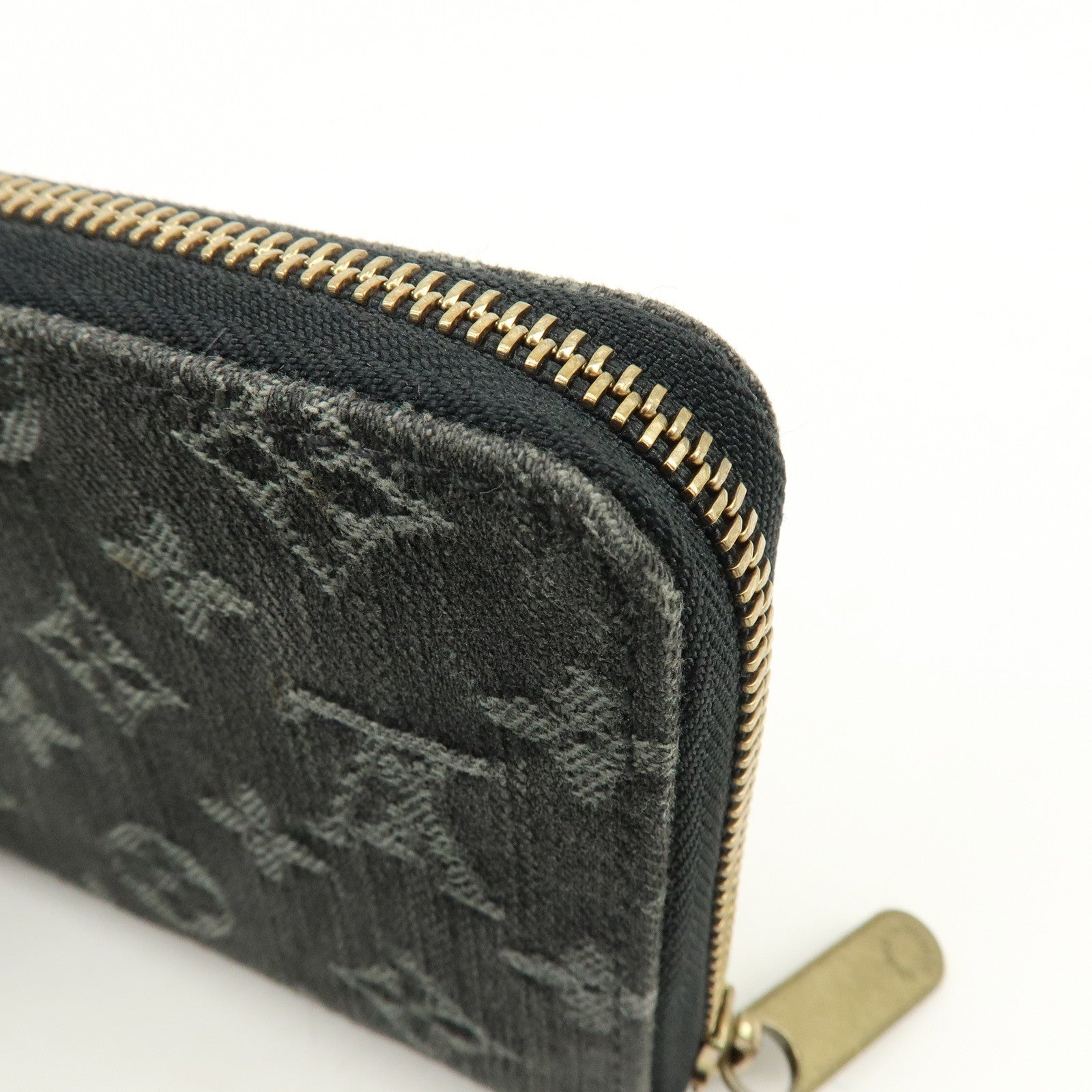 Louis Vuitton Monogram Denim Zippy Long Wallet Noir Black M95614