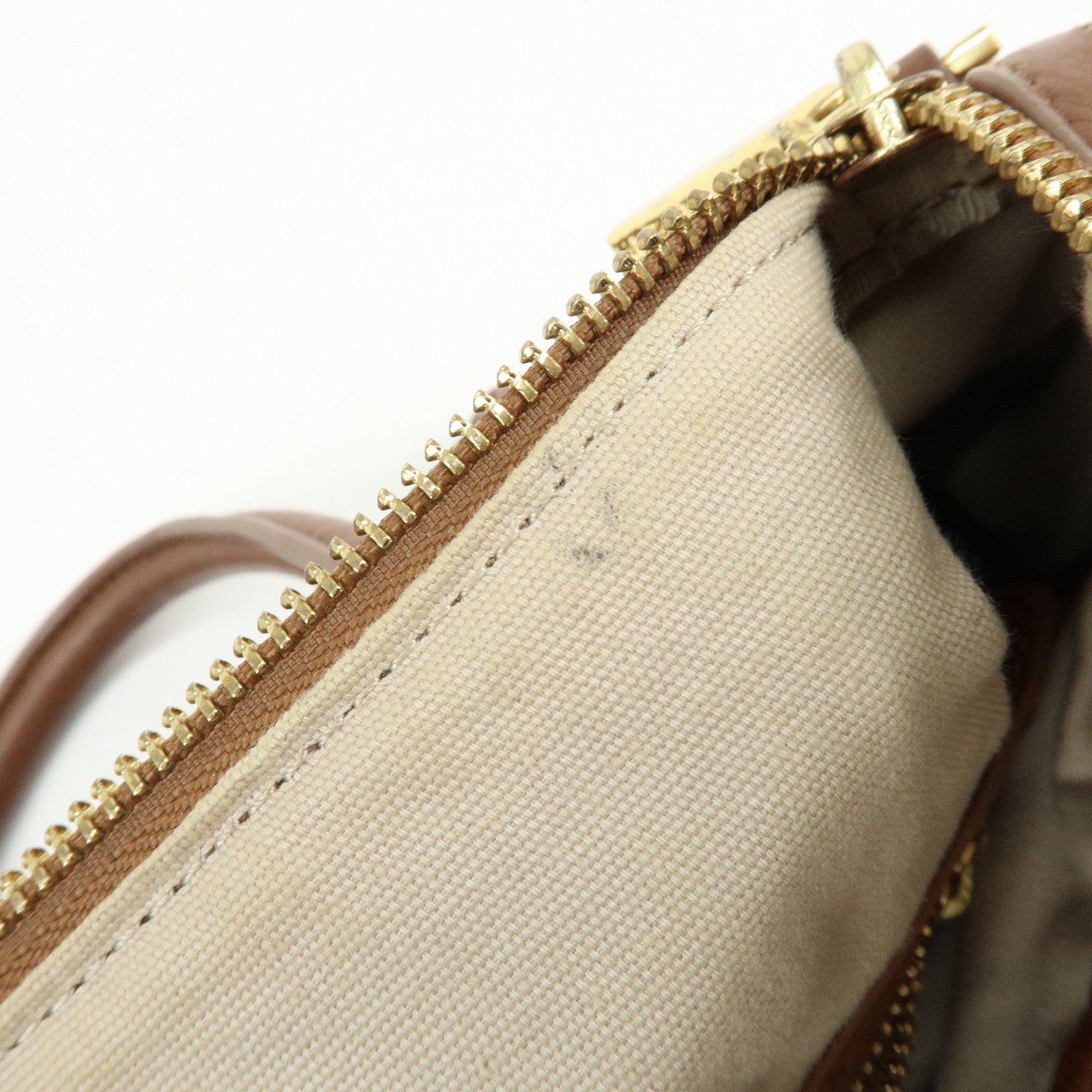 TORY BURCH Double T Leather 2Way Bag Hand Bag Mini Boston Bag Brown