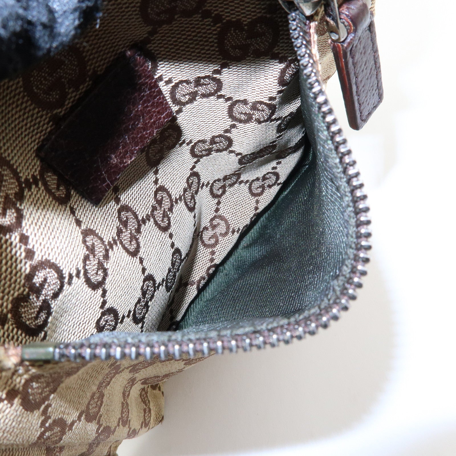 GUCCI GG Canvas Leather Waist Pouch Body Bag Beige Brown 28566