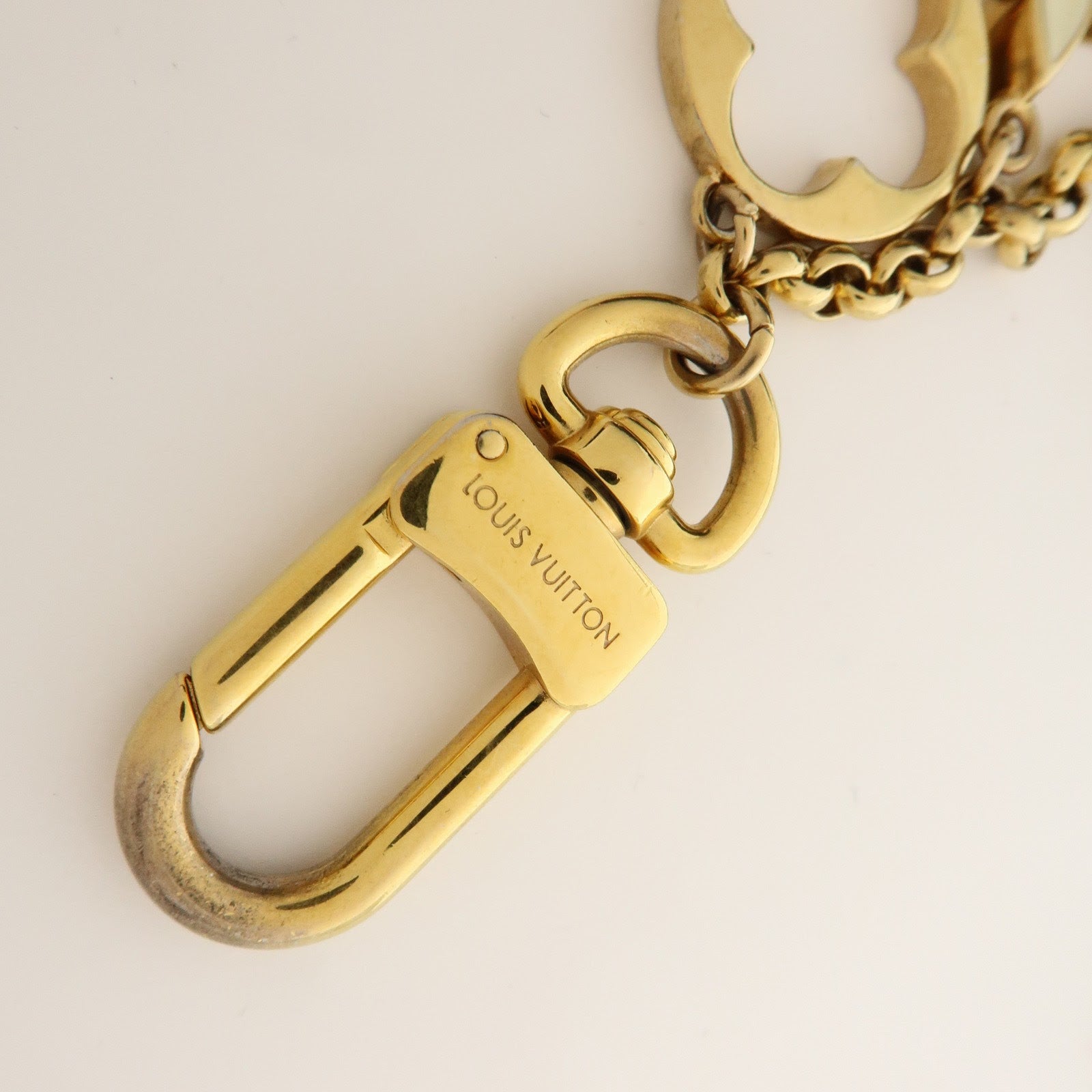 Louis Vuitton Fleur de Monogram Bag Charm Key Chain Gold M65111