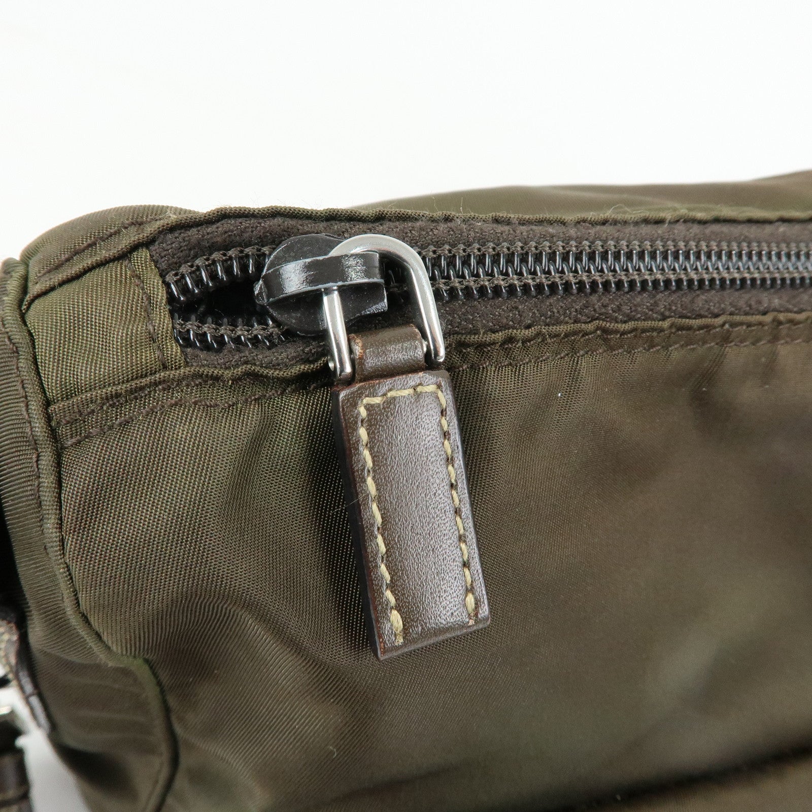 PRADA Tessuto Triangle Logo Shoulder Bag Crossbody Bag TST Khaki