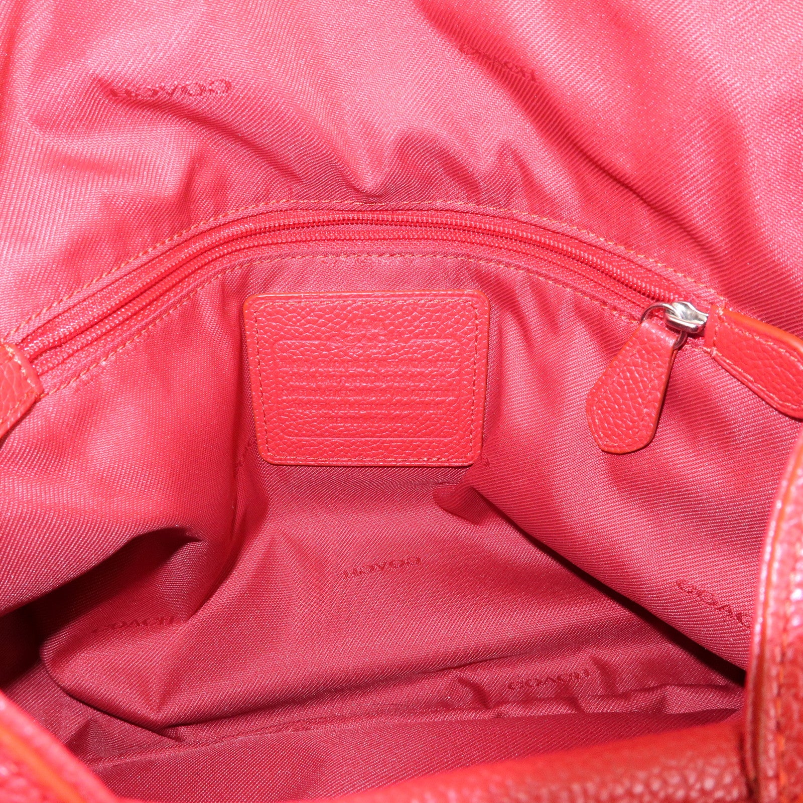 COACH Edie Set of 2 Leather Shoulder Bag Hand Bag Red