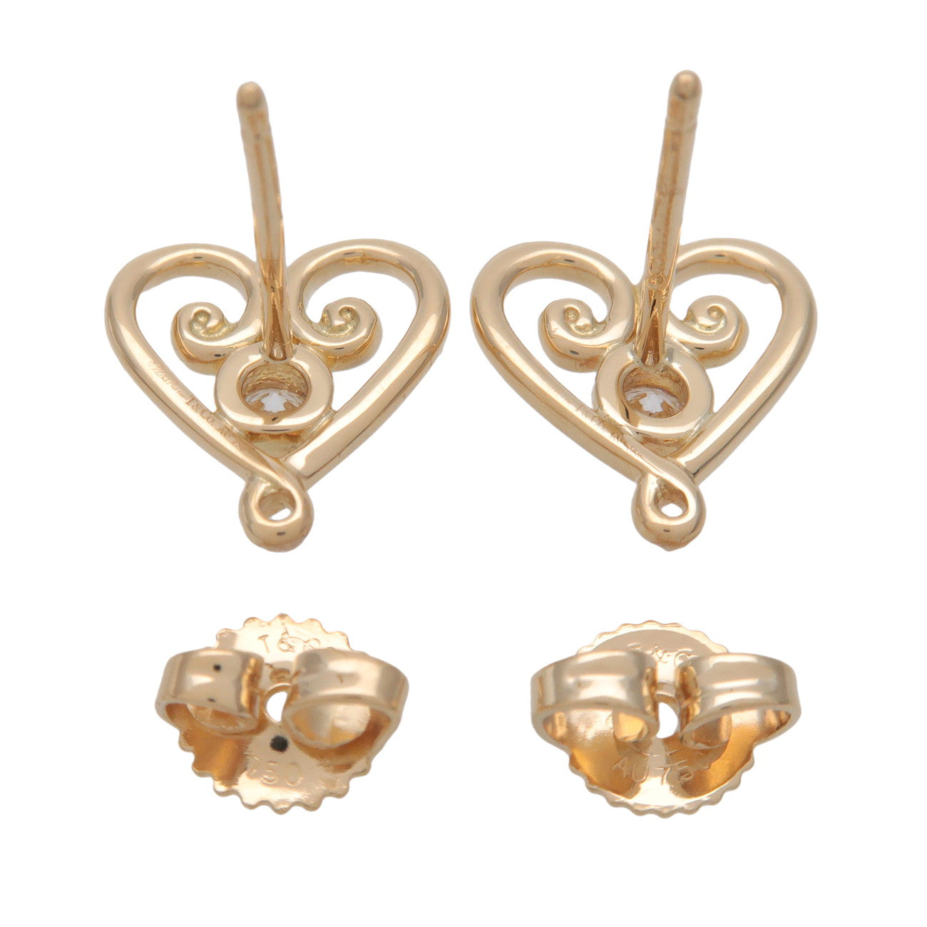 Tiffany & Co Paloma Picasso Venezia Goldoni Heart Earrings K18YG