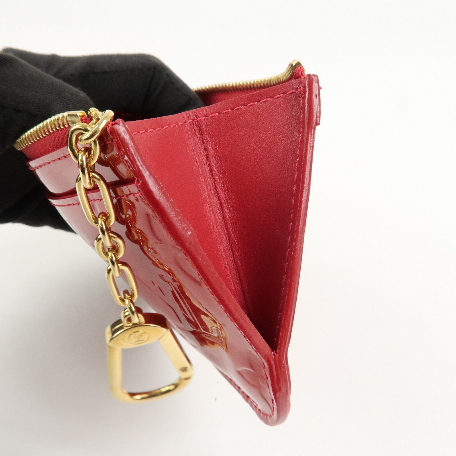 Louis Vuitton Monogram Vernis Pochette Cles NM Cerise M90214