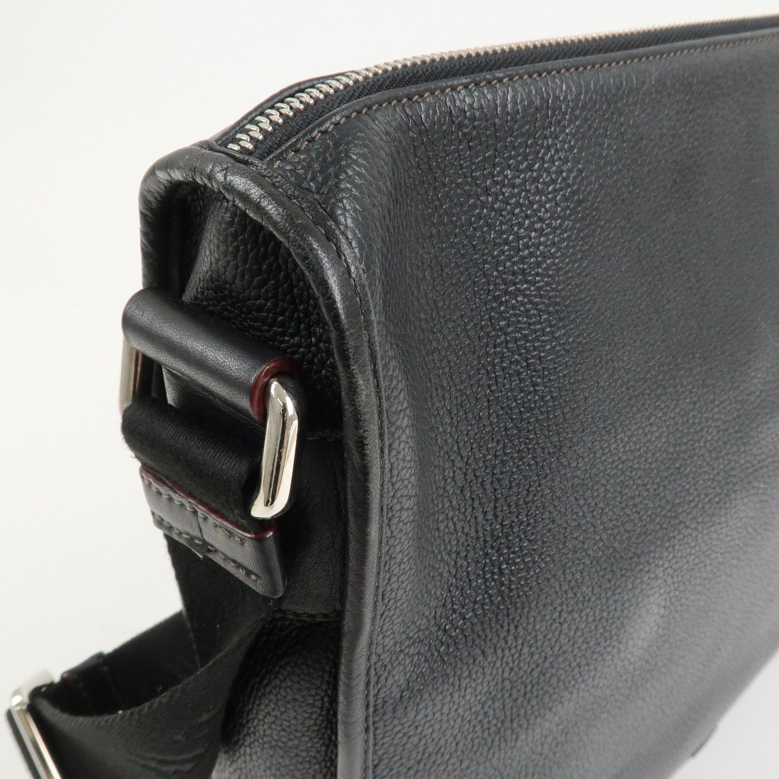 LOEWE Anagram Leather Shoulder Bag Crossbody Bag Black