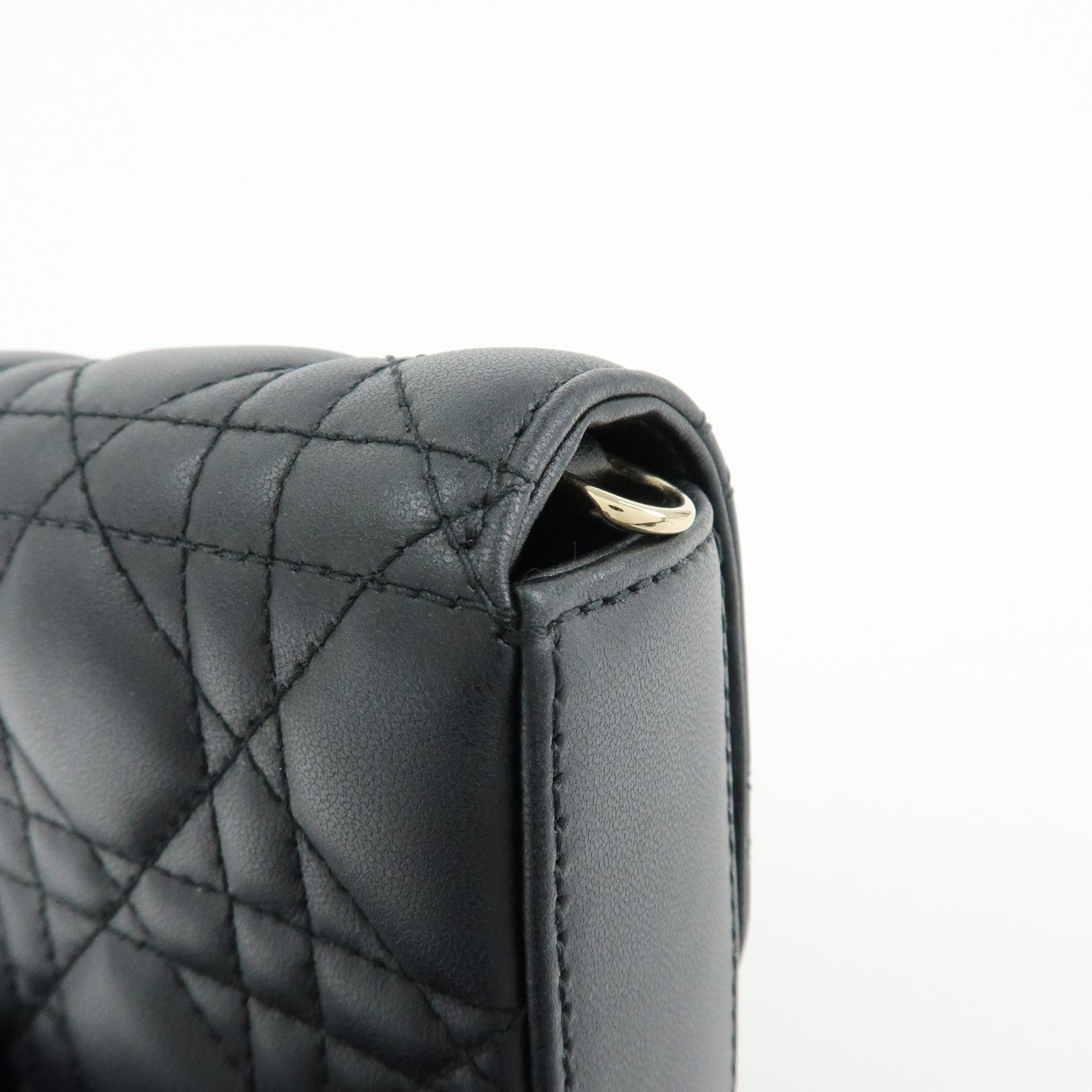 Christian Dior Canage My Dior Lamb Skin Dior Talk Phone Bag Black