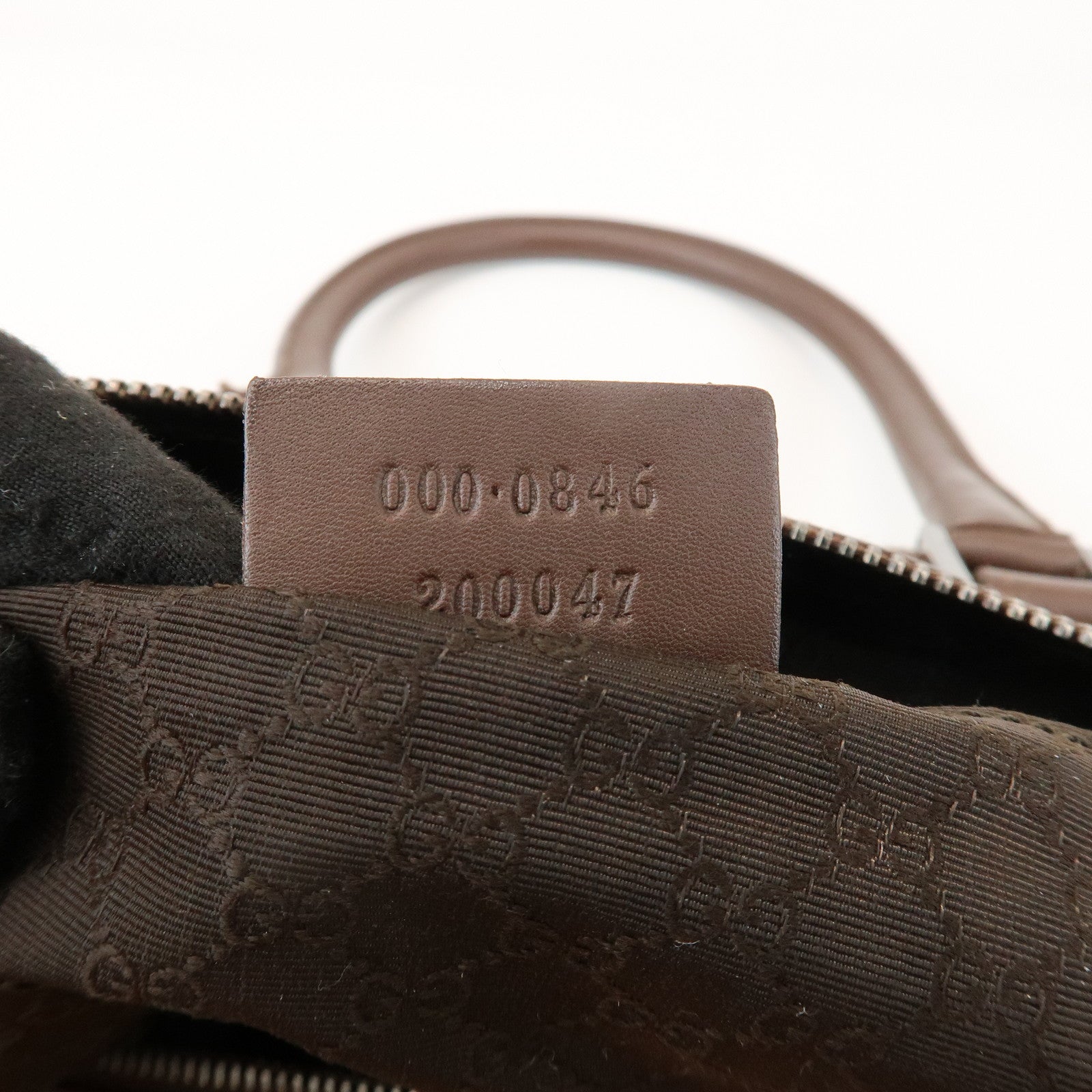 GUCCI Sherry Canvas Leather Boston Hand Bag Brown 000.0846.200047