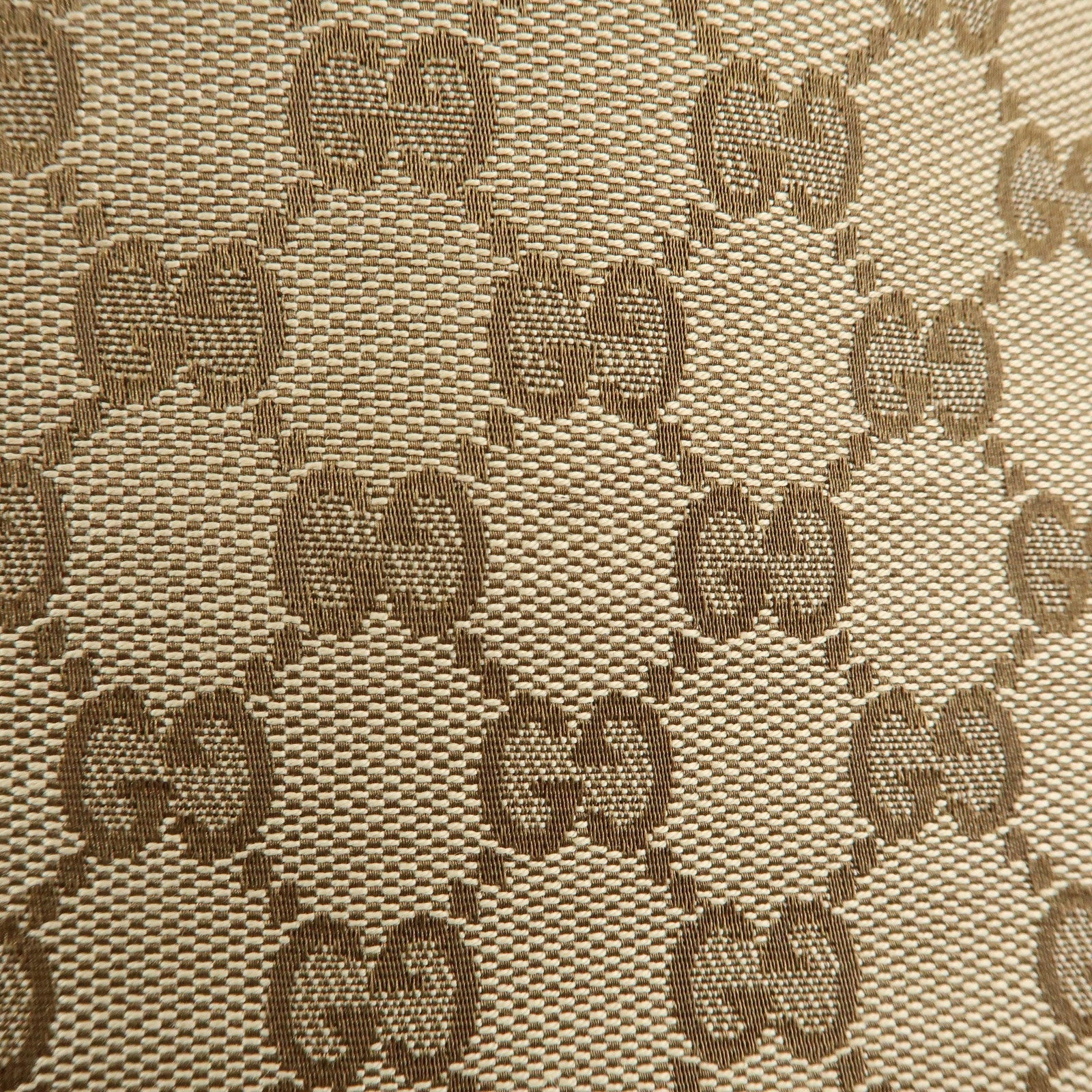 GUCCI Interlocking G GG Canvas Leather Hand Bag Beige Brown 353120