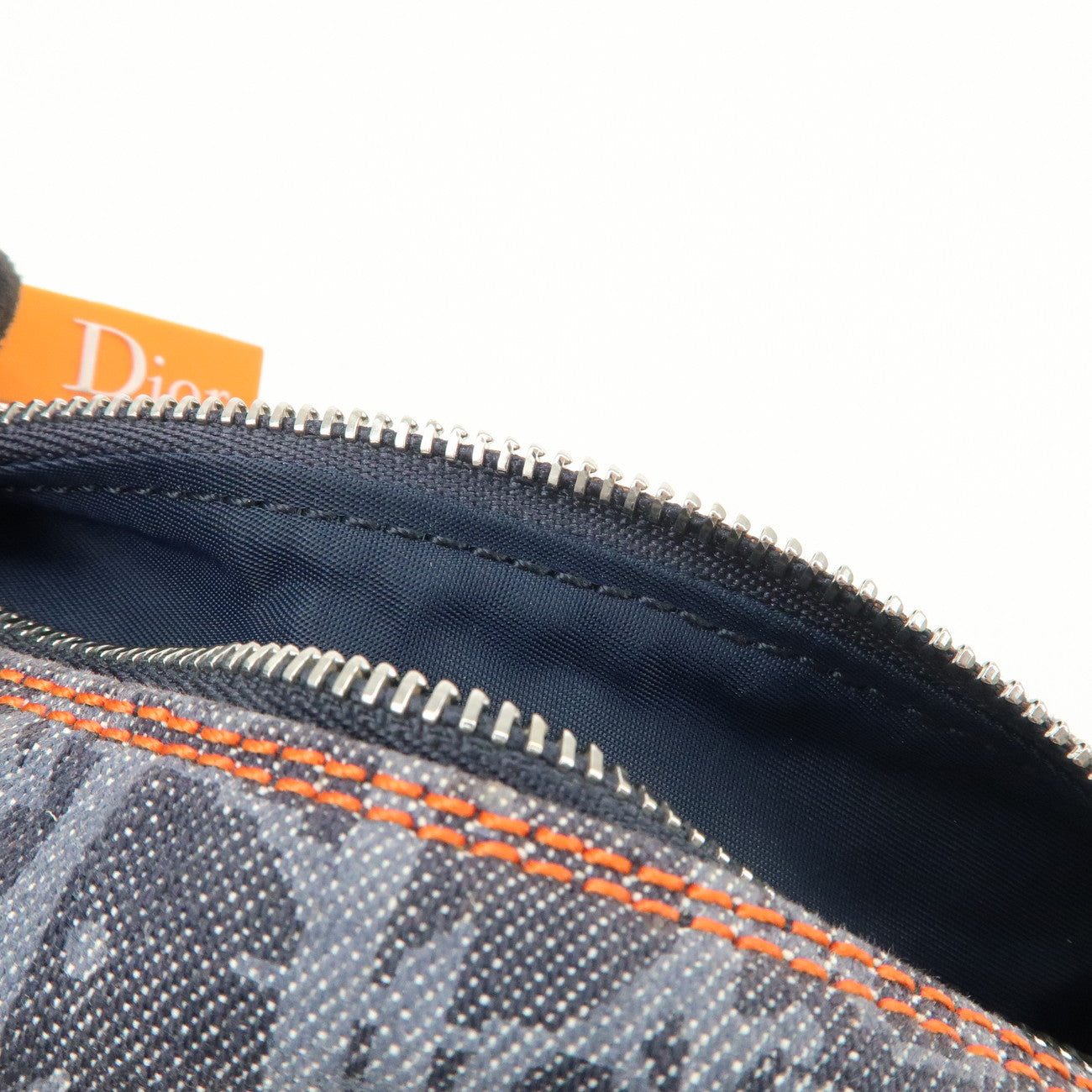 Christian Dior Trotter Flight Line Denim Pouch Cosmetic Pouch