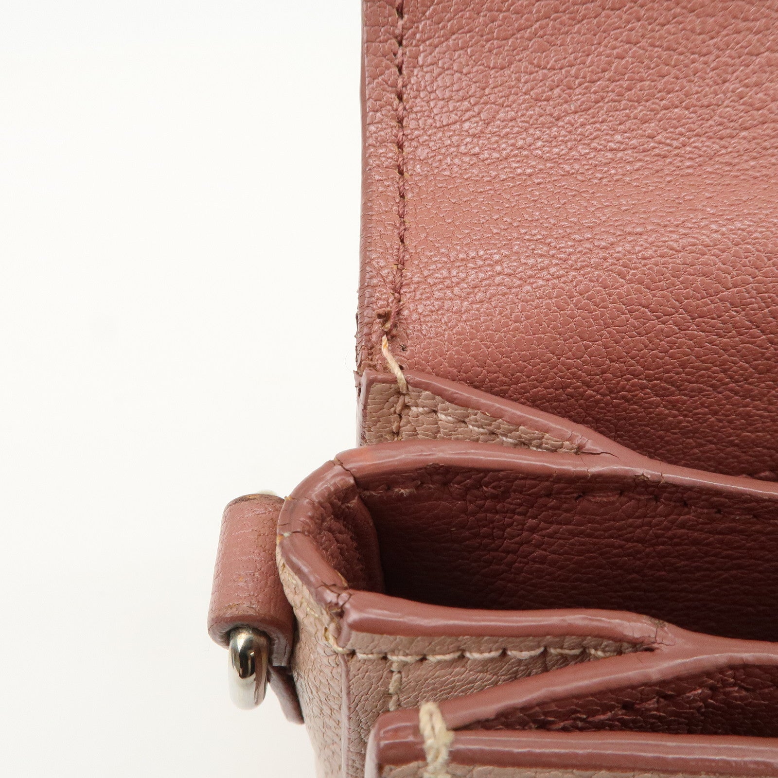 MIU MIU Madras Leather 2WAY Bag Hand Bag Shoulder Bag Pink RN1020