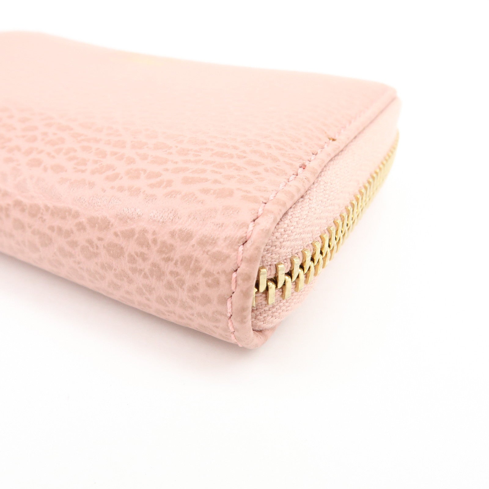 GUCCI Swing Leather Coin Case Compact Wallet Pink 368877