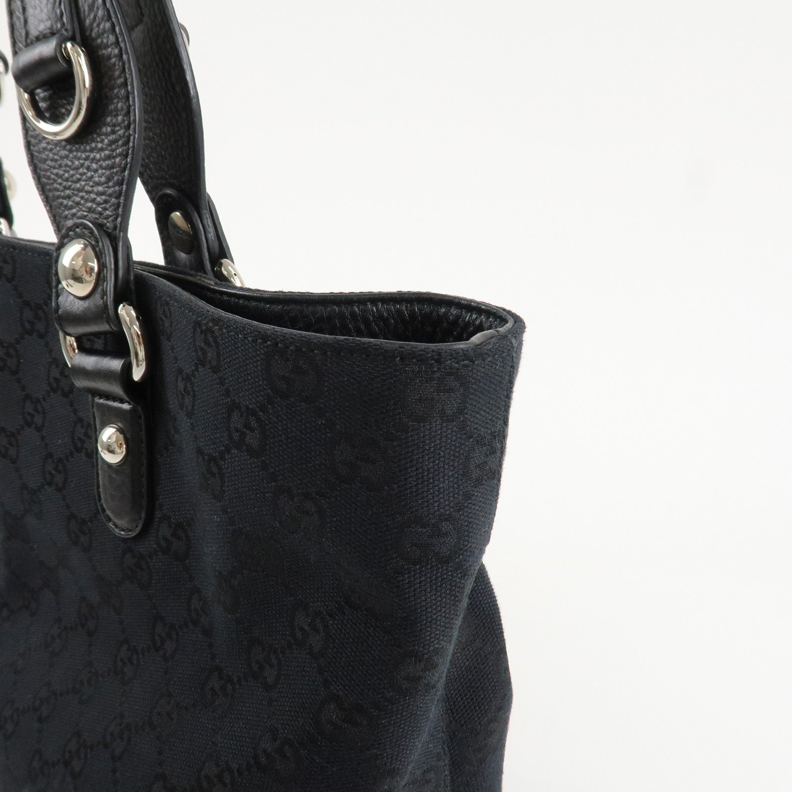 GUCCI Guccissima Leather Horsebit Tote Bag Black 229852 Used