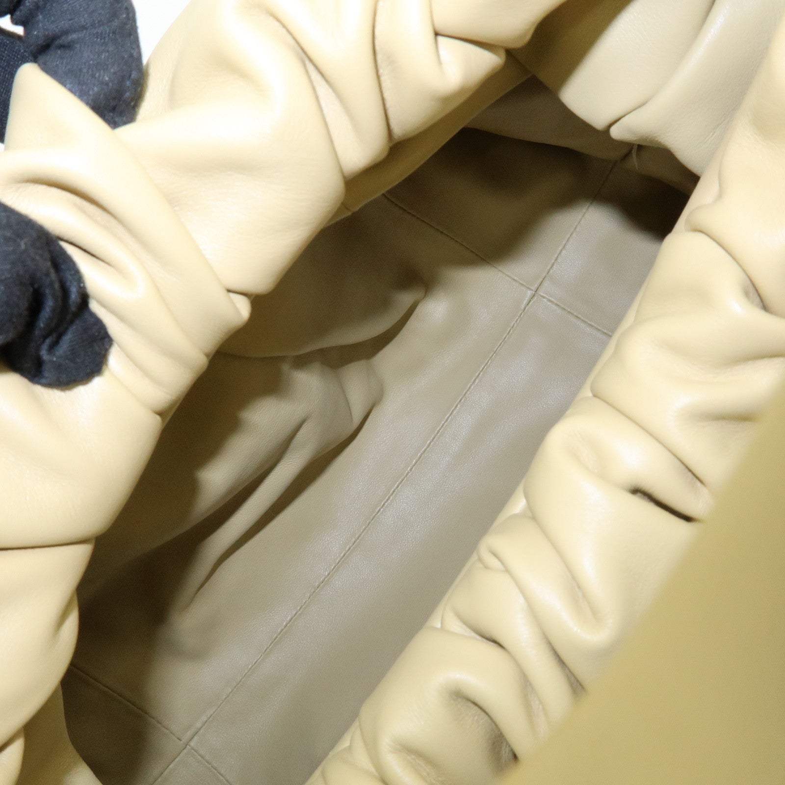 BOTTEGA VENETA The Shoulder Pouch Leather Shoulder Bag Yellow Beige