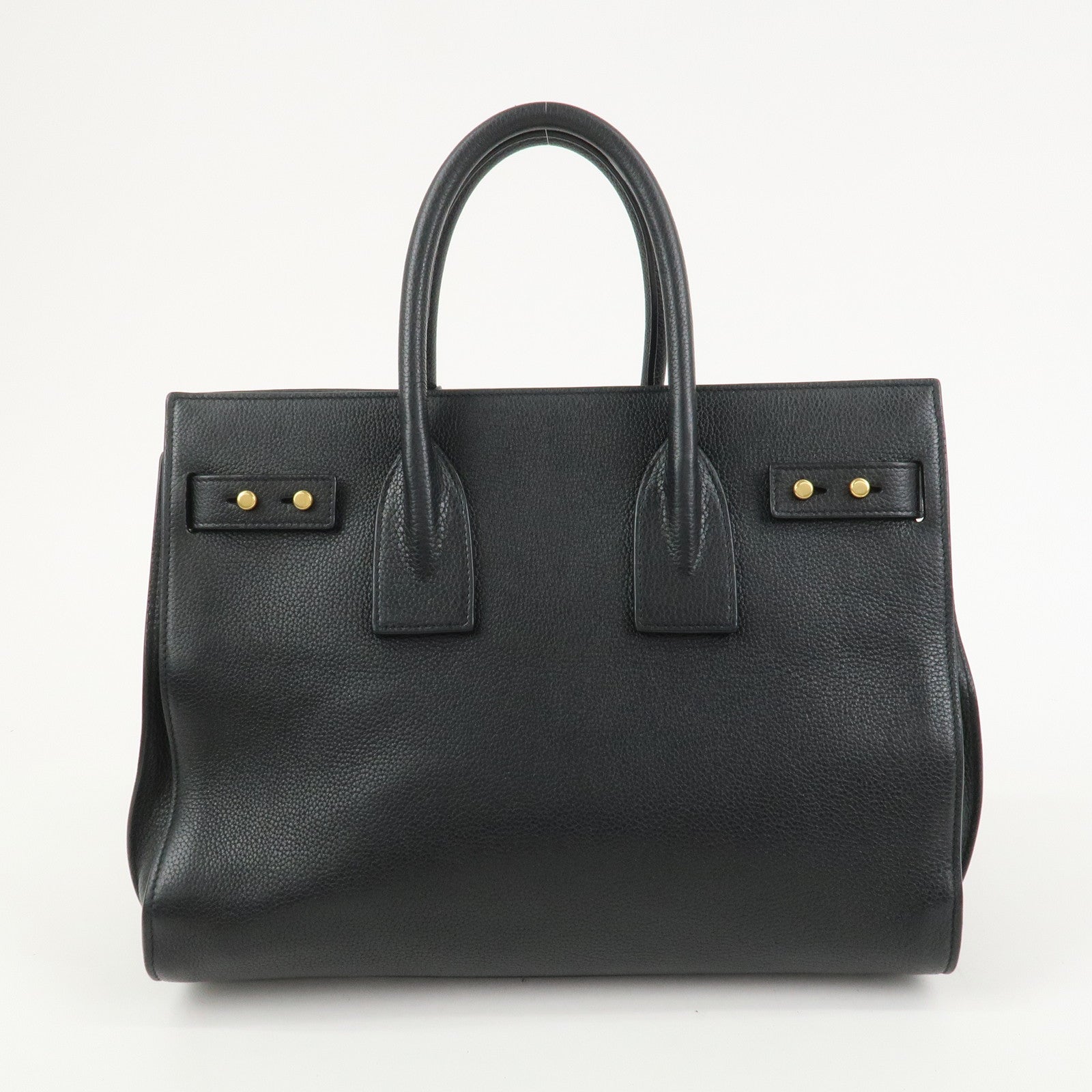 SAINT LAURENT PARIS Grain Calf Leather 2Way Bag Black 717447