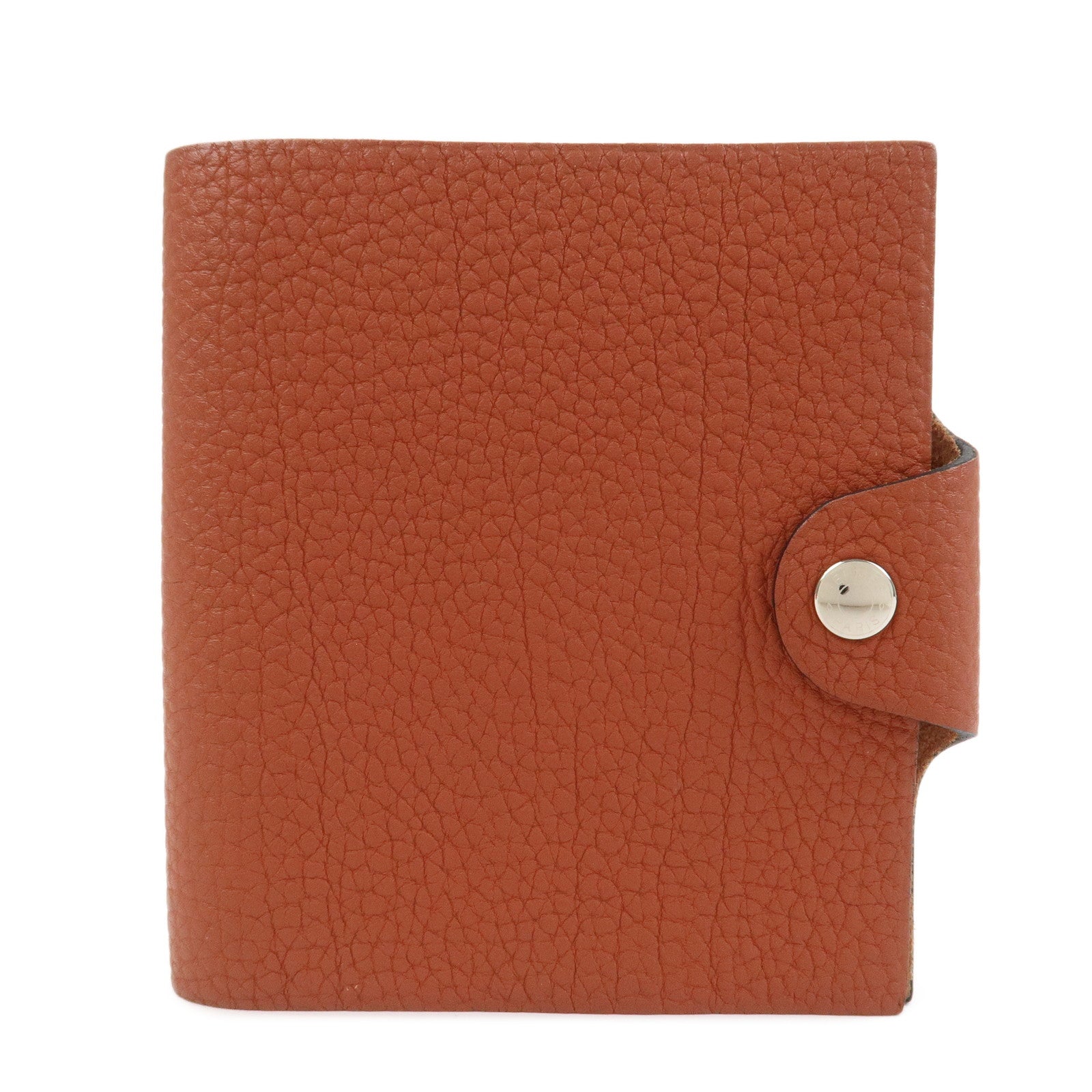 HERMES Ulysse Mini Leather A Stamped Notebook Planner Cover Brown