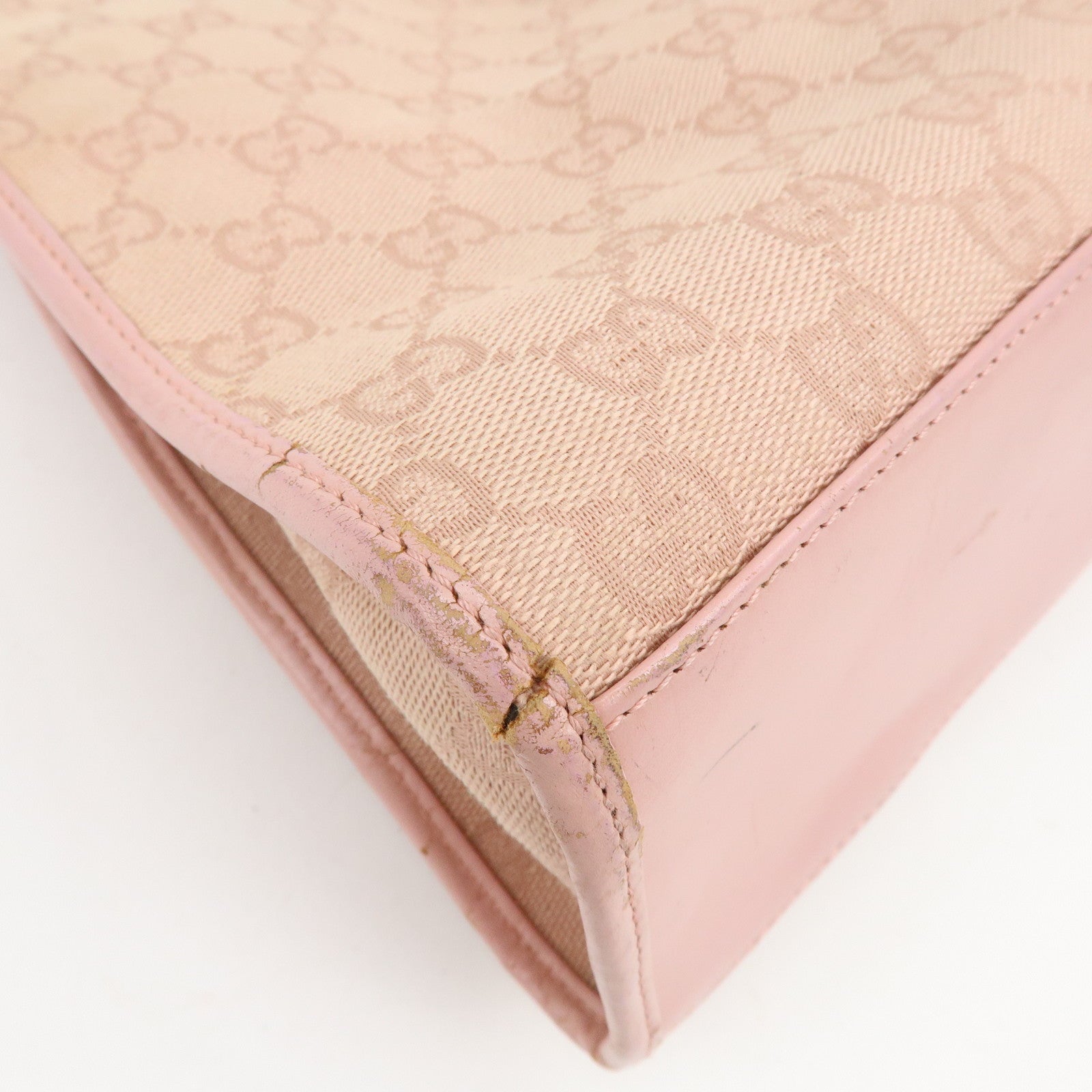 GUCCI Jackie GG Canvas Leather Shoulder Bag Pink 002・1067