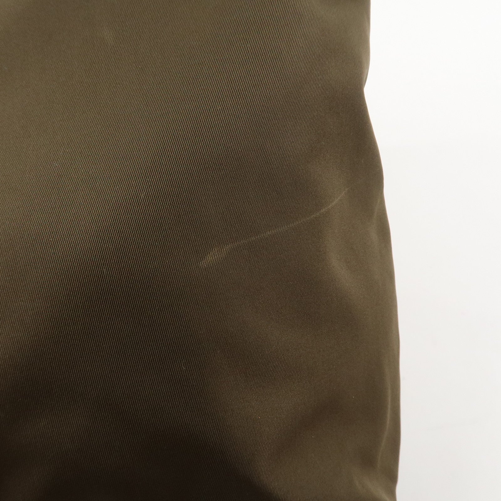 PRADA Triangle Logo Nylon Leather 2Way Hand Bag Shoulder Bag Khaki