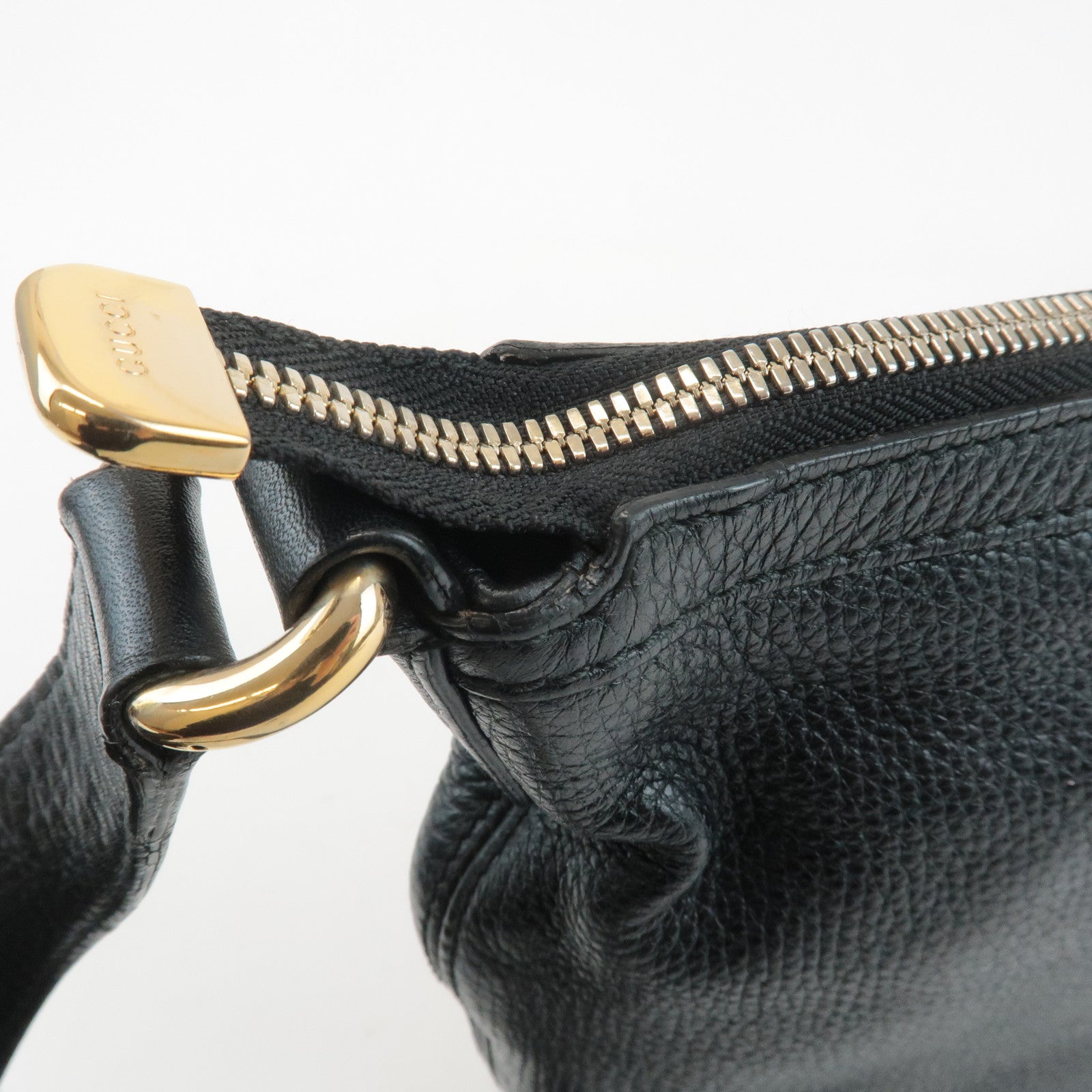 GUCCI SOHO Interlocking G Leather Shoulder Bag Black 308361 Used