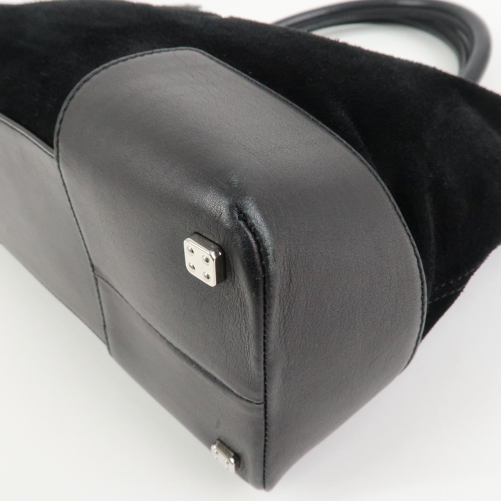 LOEWE Anagram Leather 2WAY Bag Shoulder Bag Hand Bag Black