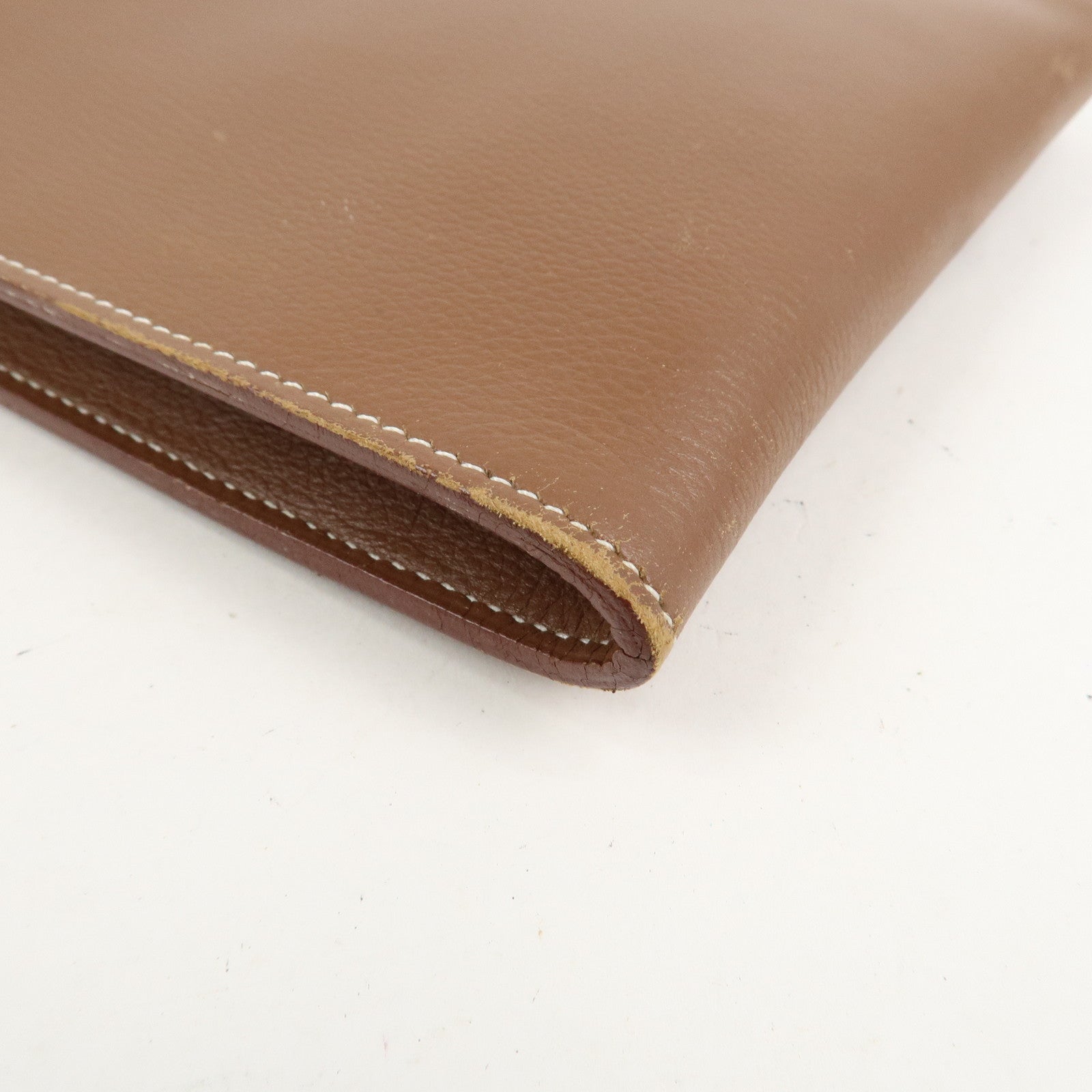 HERMES Air Line Canvas Leather Omenitu Shoulder Bag Brown