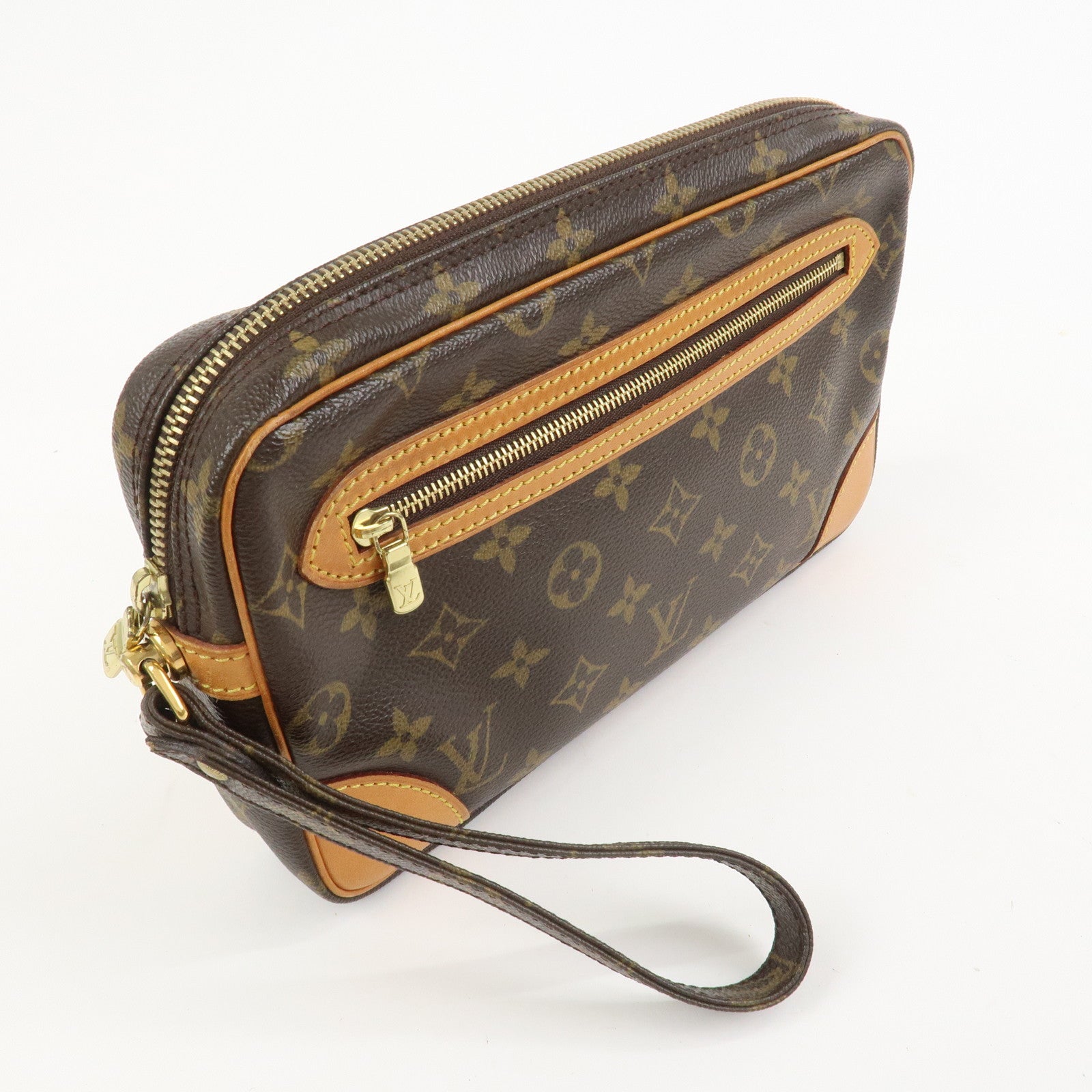 Louis Vuitton Monogram Marly Dragonne GM Clutch Bag Brown M51825