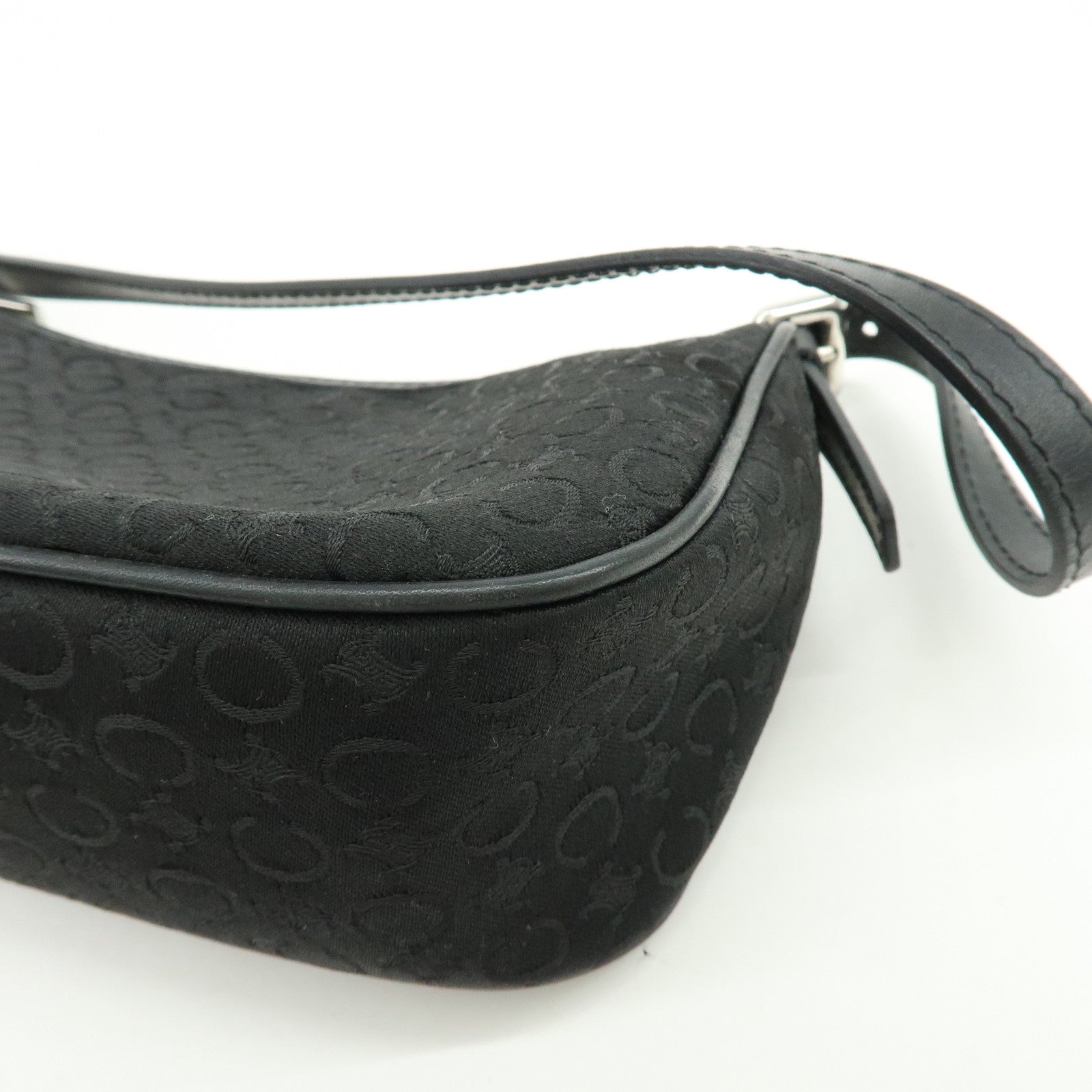 CELINE C Macadam Leather Shoulder Hand Bag Accessory Pouch Black