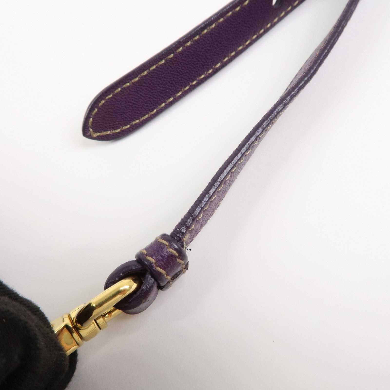 PRADA Logo Nappa Leather Ribbon Mini Shoulder Bag Purple 1NF727