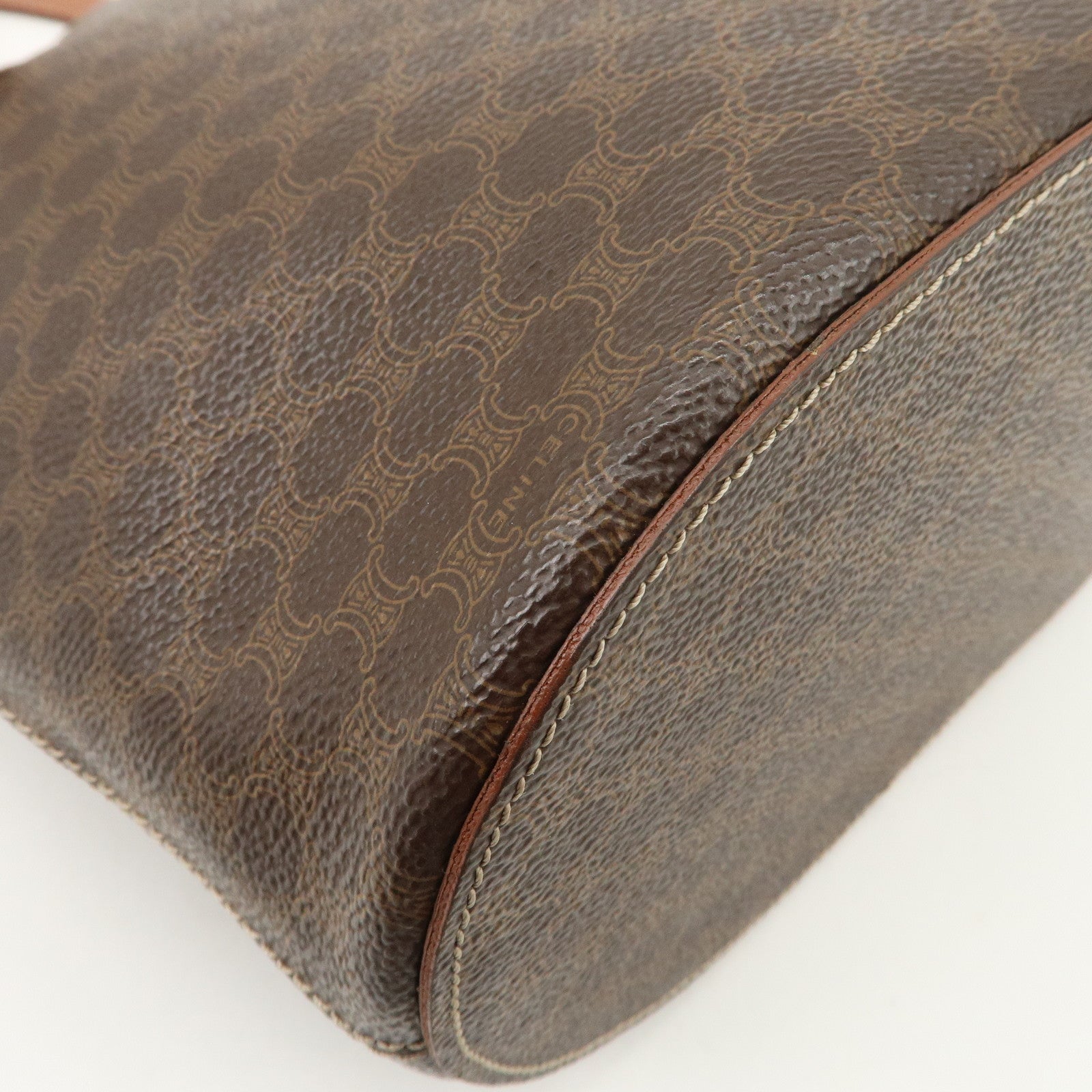 CELINE Macadam PVC Leather Tote Bag Shoulder Bag Brown