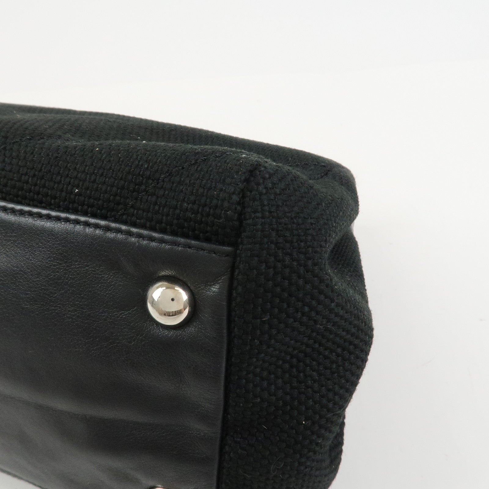 CHANEL COCO Mark Canvas Leather Chain Shoulder Bag Black