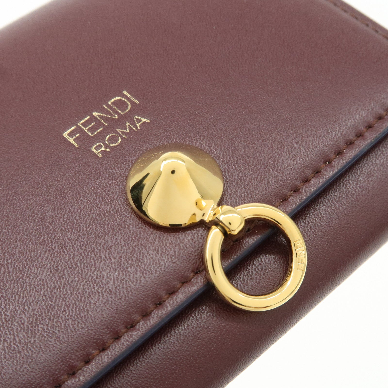 FENDI By The Way Leather Card Case Bordeaux 3M0217